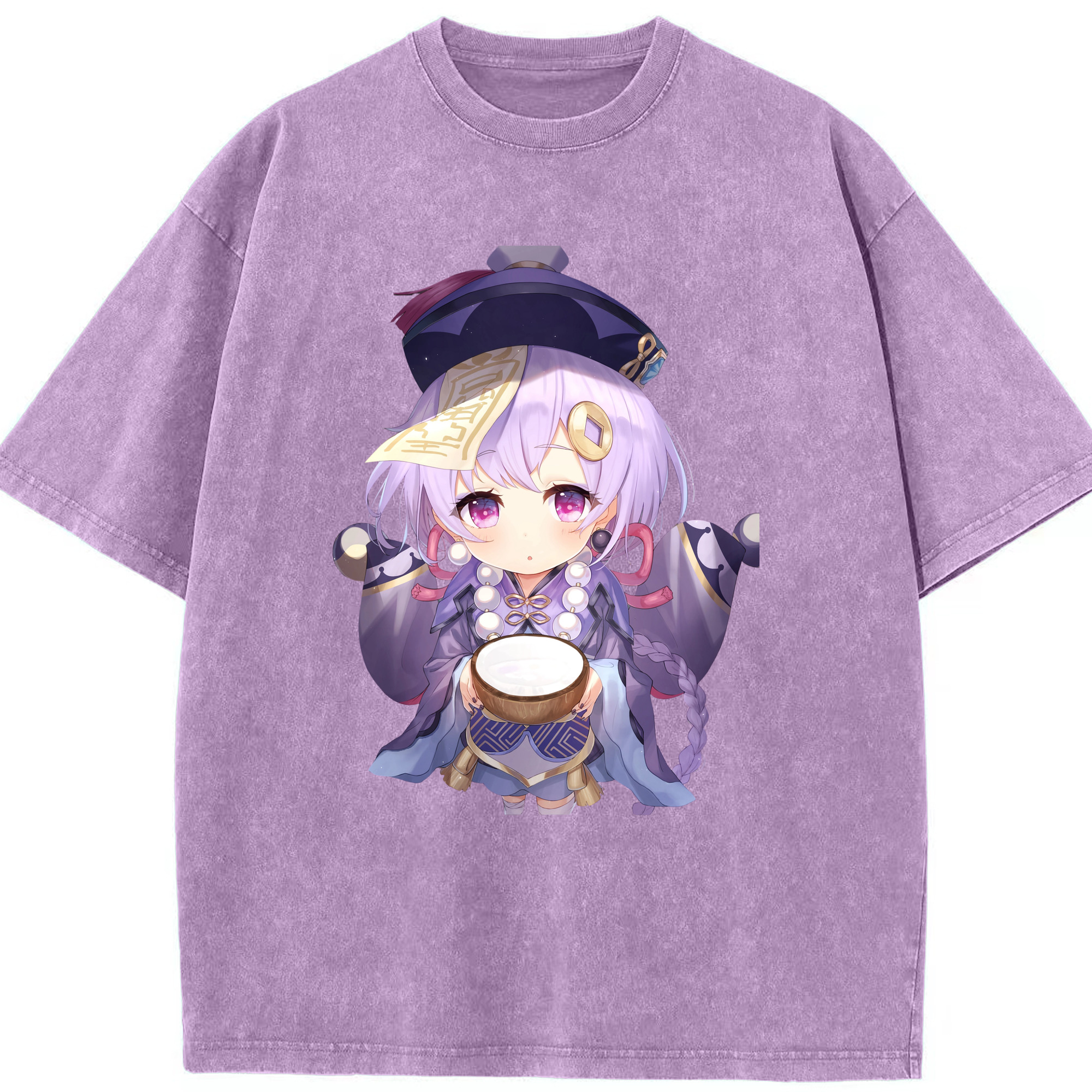 げんし神 七七 なな  genshin Nana 綿100% ヴィンテージ風 半袖Tシャツ（フロントプリント）