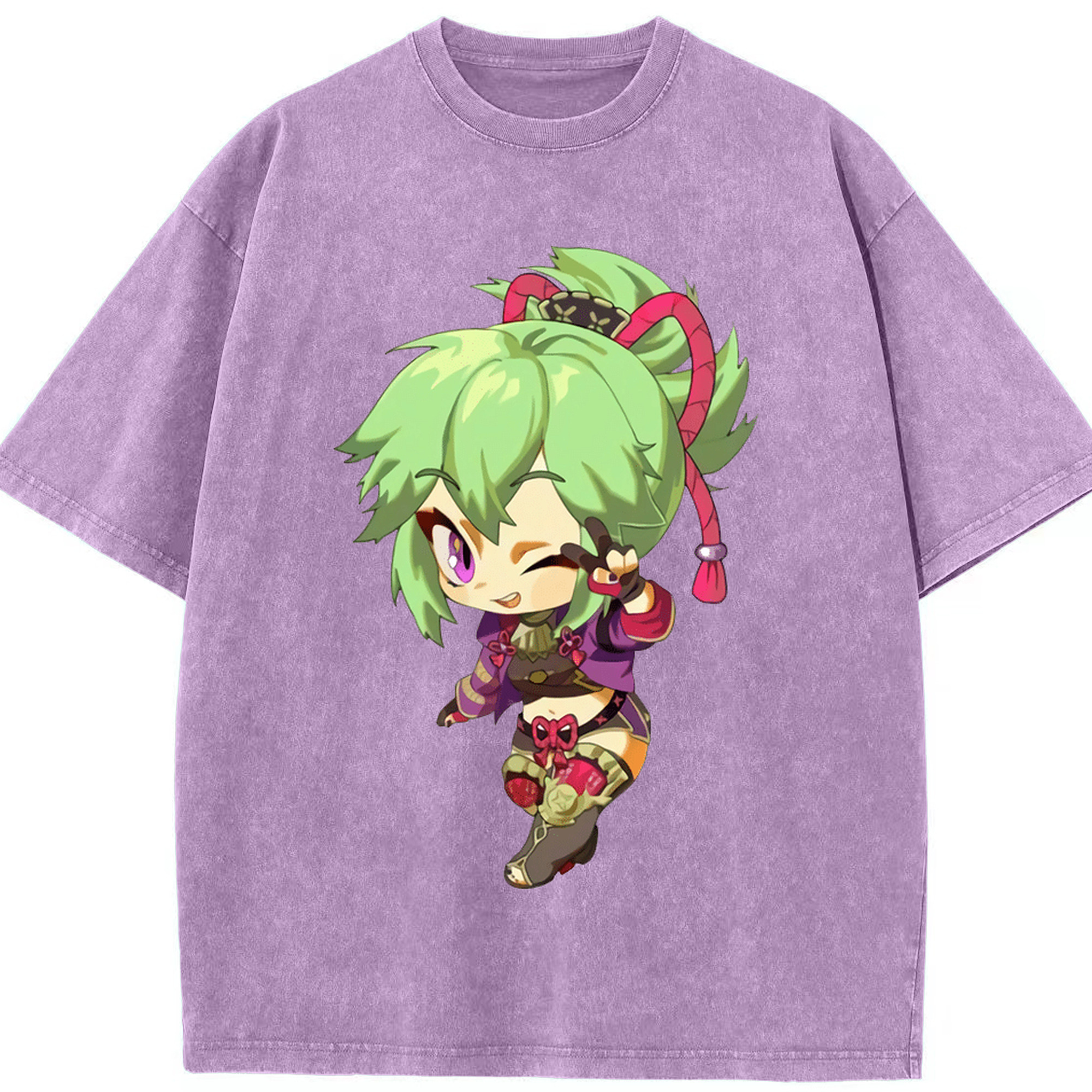 げんし神  久岐忍 くき しのぶ genshin Kuki Shinobu 綿100% ヴィンテージ風 半袖Tシャツ（フロントプリント）