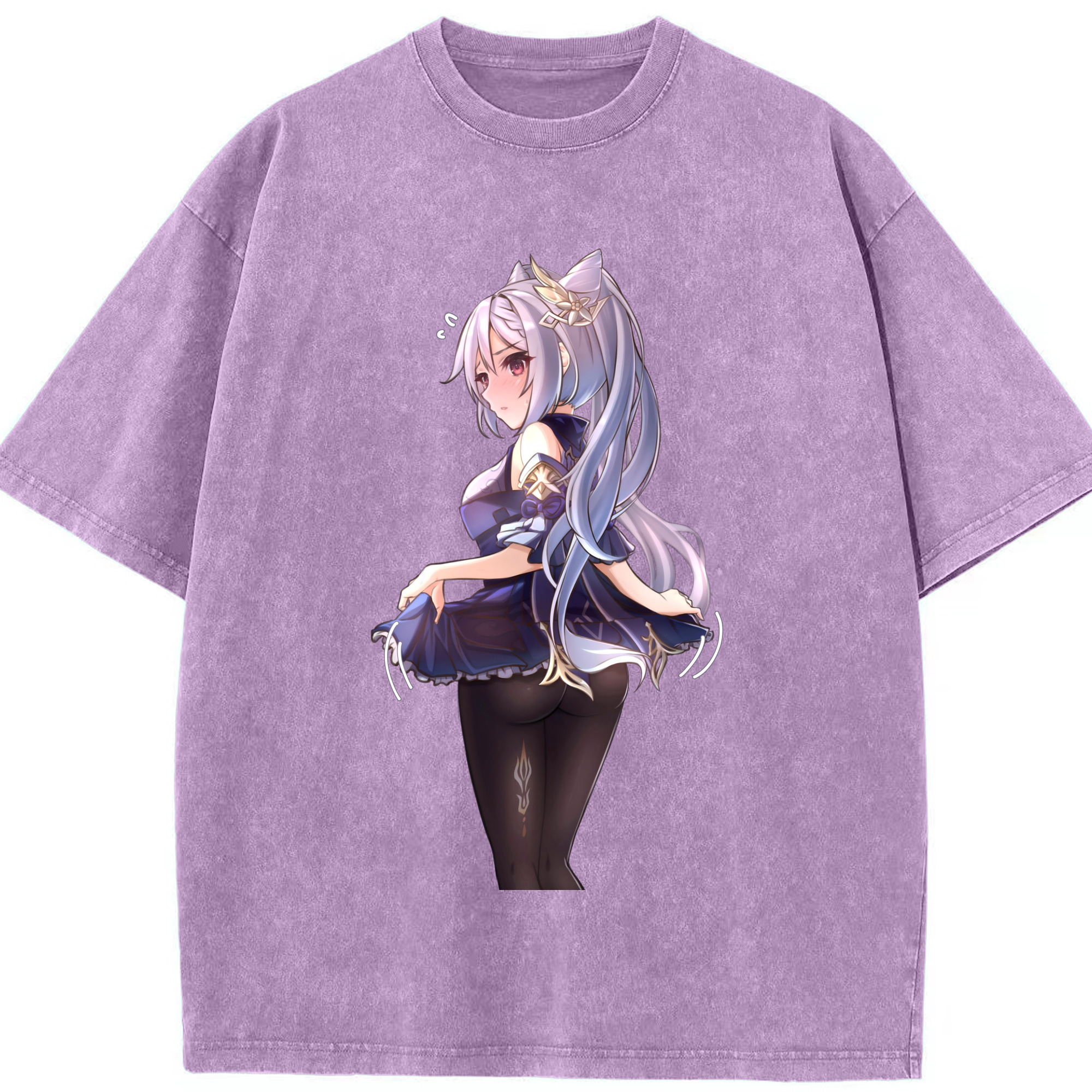 げんし神 刻晴 こくせい genshin Kokusei 綿100% ヴィンテージ風 半袖Tシャツ（フロントプリント）