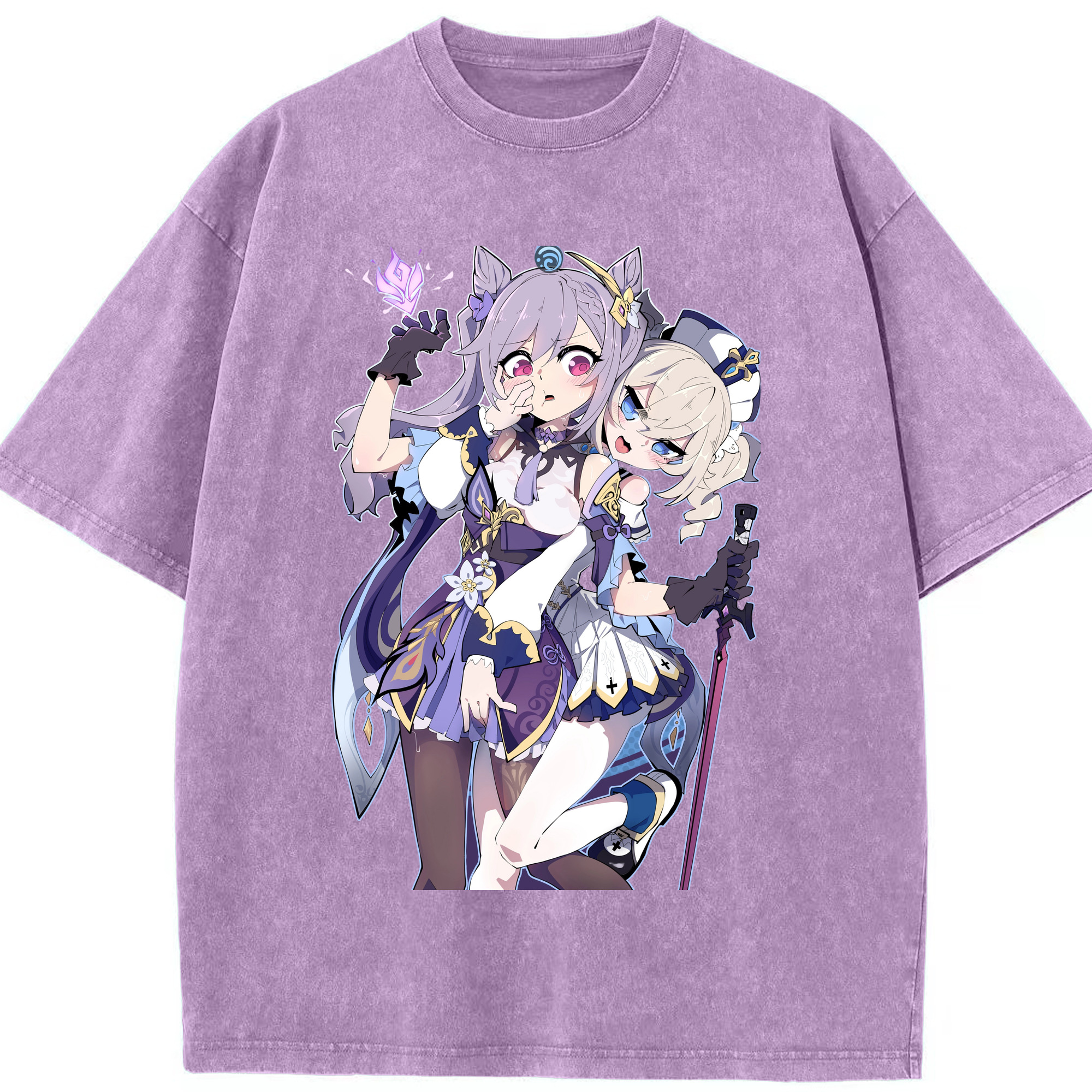 げんし神 刻晴 こくせい genshin Kokusei 綿100% ヴィンテージ風 半袖Tシャツ（フロントプリント）