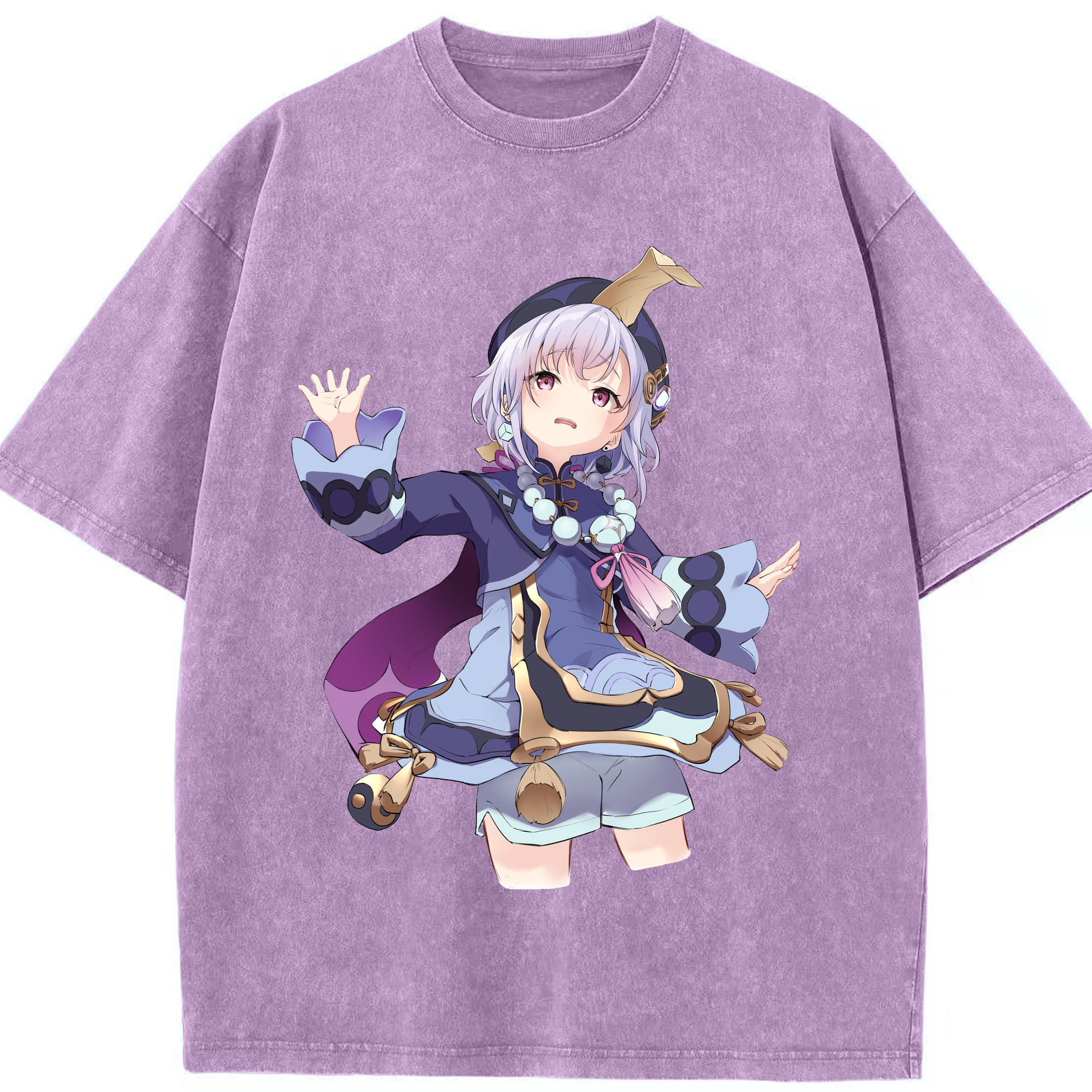 げんし神 七七 なな  genshin Nana 綿100% ヴィンテージ風 半袖Tシャツ（フロントプリント）