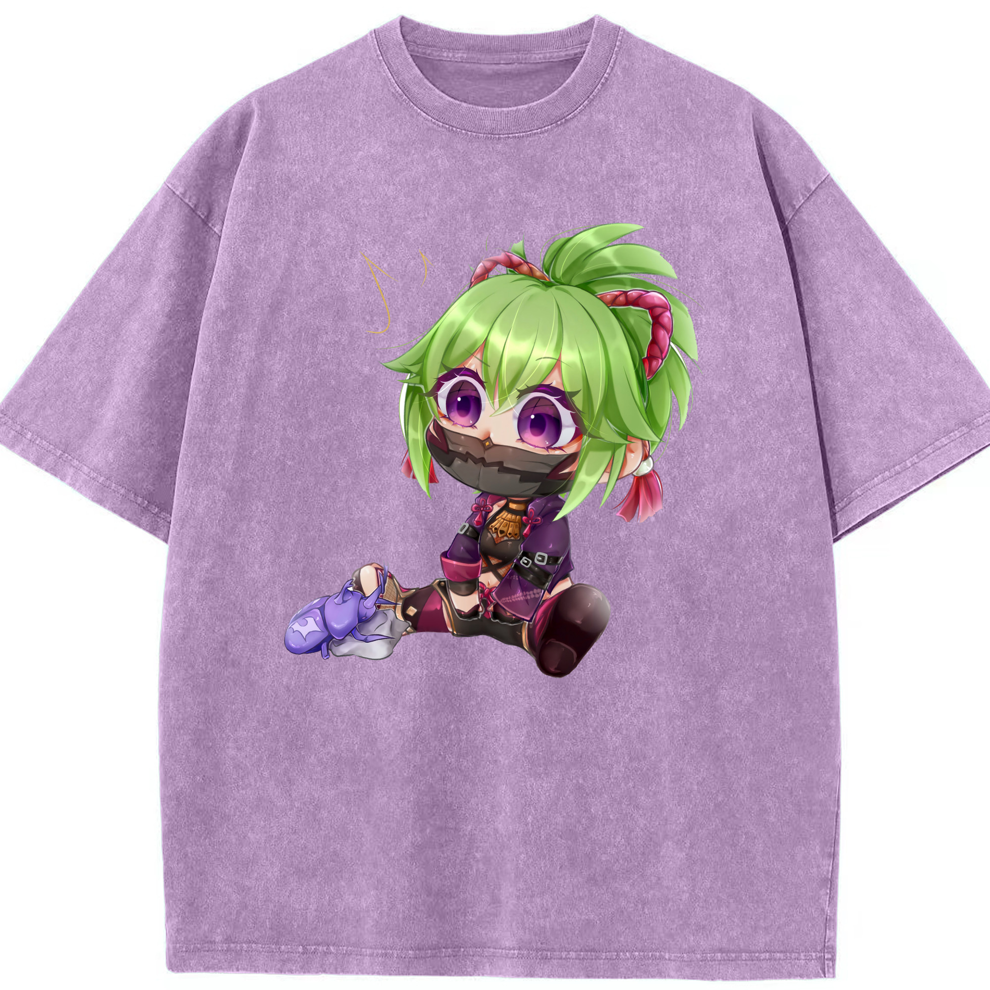 げんし神  久岐忍 くき しのぶ genshin Kuki Shinobu 綿100% ヴィンテージ風 半袖Tシャツ（フロントプリント）