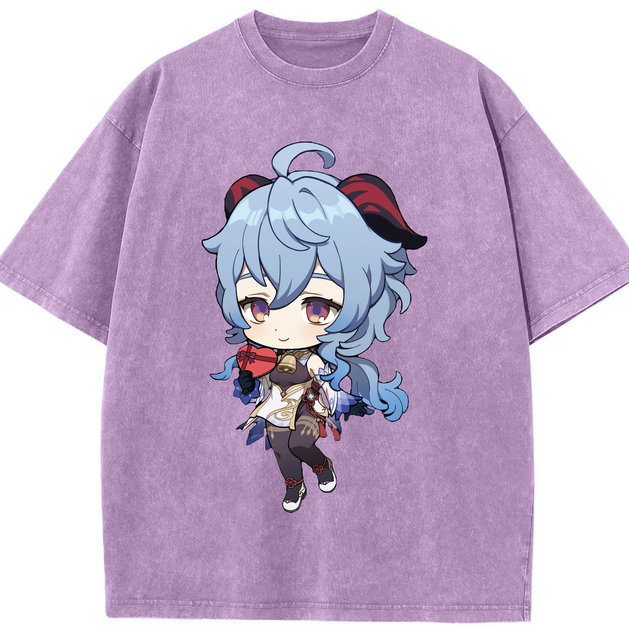 げんし神 甘雨 かんう genshin Ganyu 綿100% ヴィンテージ風 半袖Tシャツ（フロントプリント）