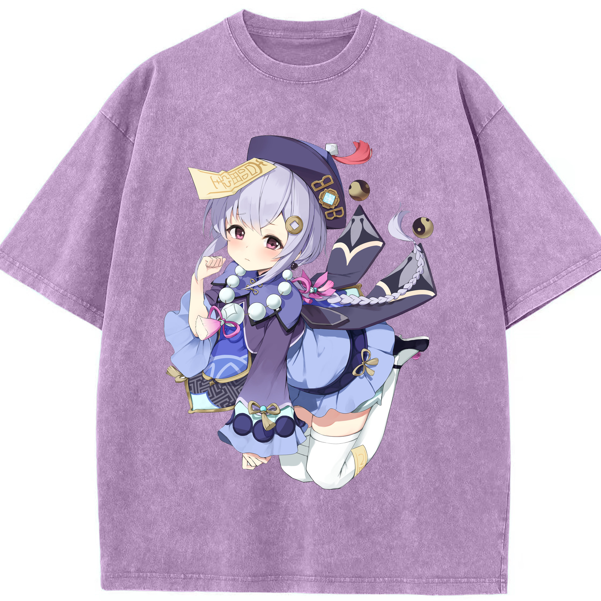 げんし神 七七 なな  genshin Nana 綿100% ヴィンテージ風 半袖Tシャツ（フロントプリント）