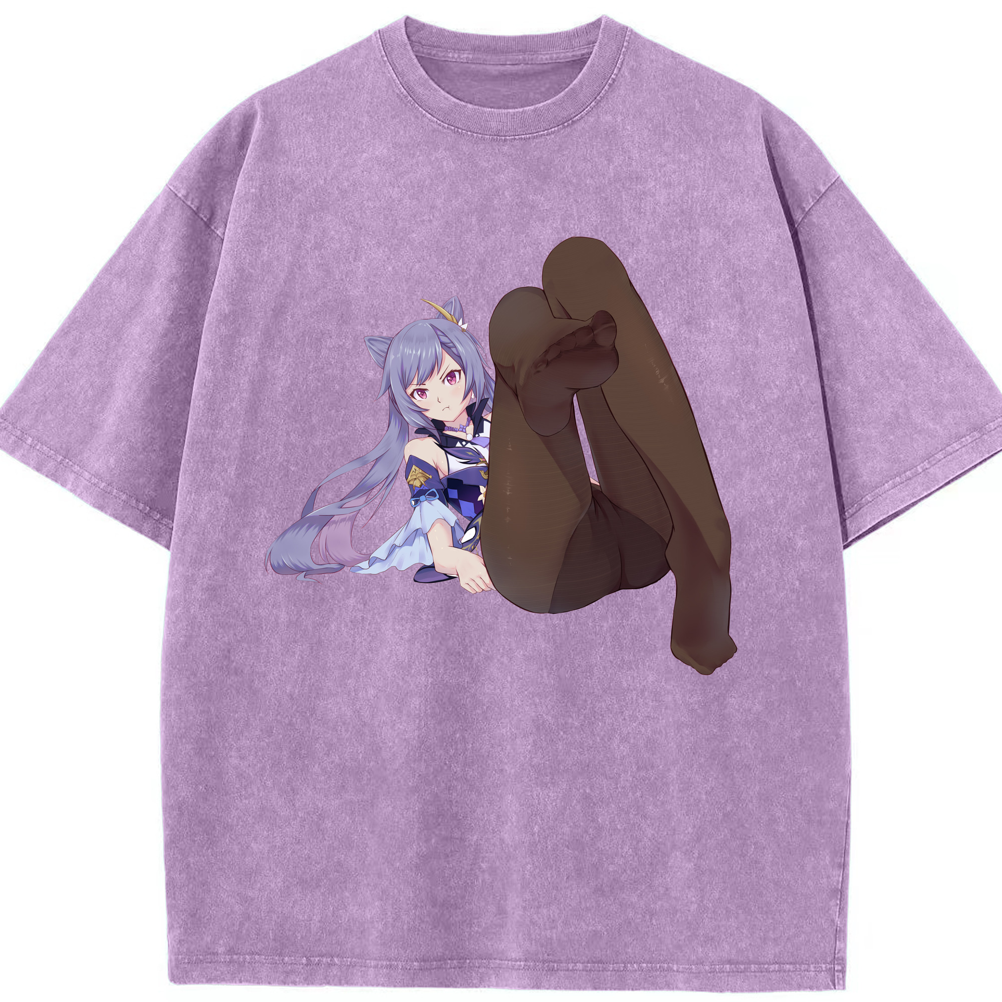 げんし神 刻晴 こくせい genshin Kokusei 綿100% ヴィンテージ風 半袖Tシャツ（フロントプリント）