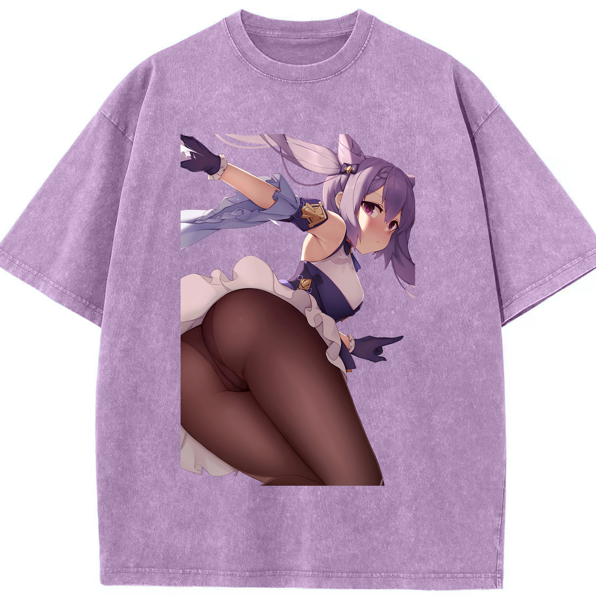 げんし神 刻晴 こくせい genshin Kokusei 綿100% ヴィンテージ風 半袖Tシャツ（フロントプリント）
