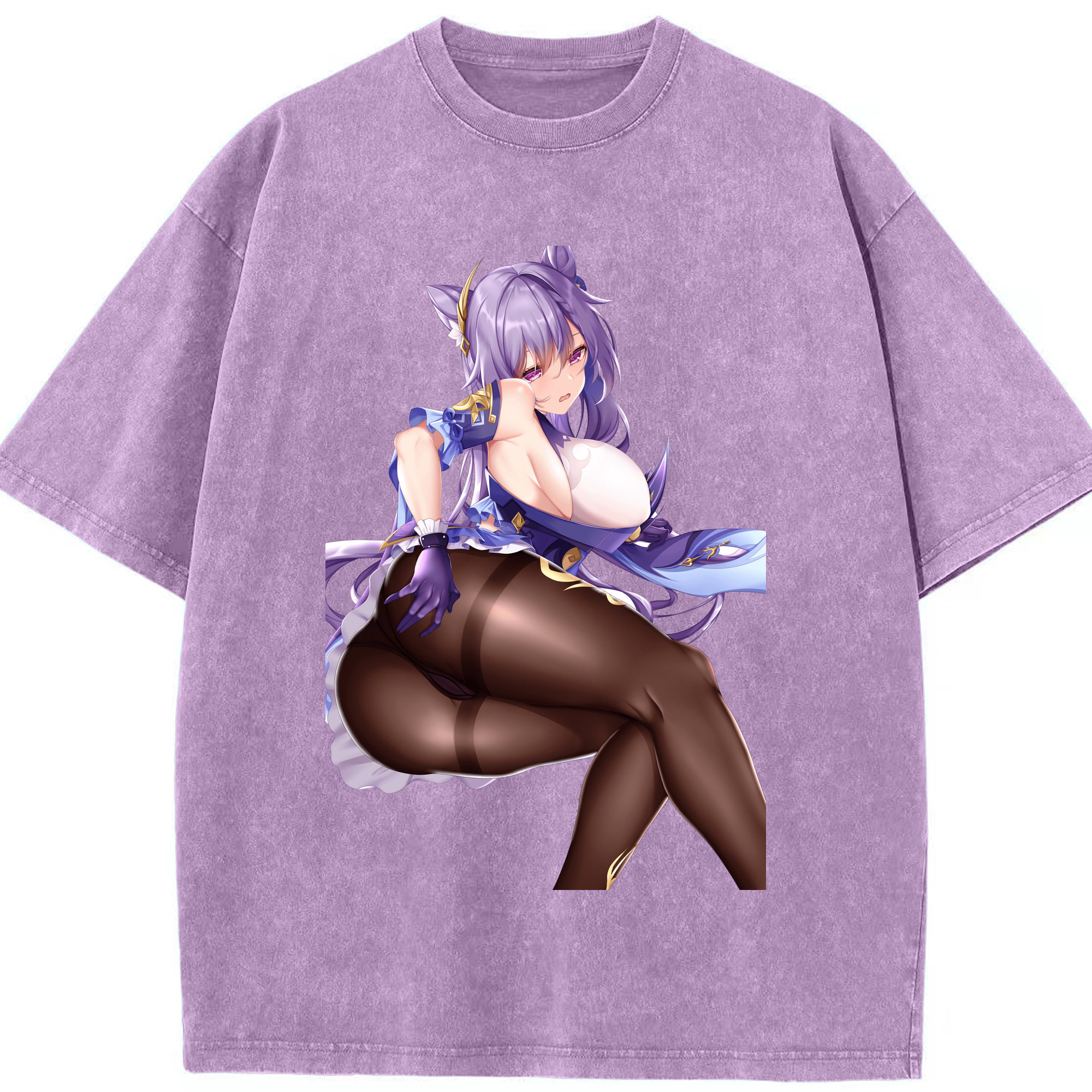 げんし神 刻晴 こくせい genshin Kokusei 綿100% ヴィンテージ風 半袖Tシャツ（フロントプリント）