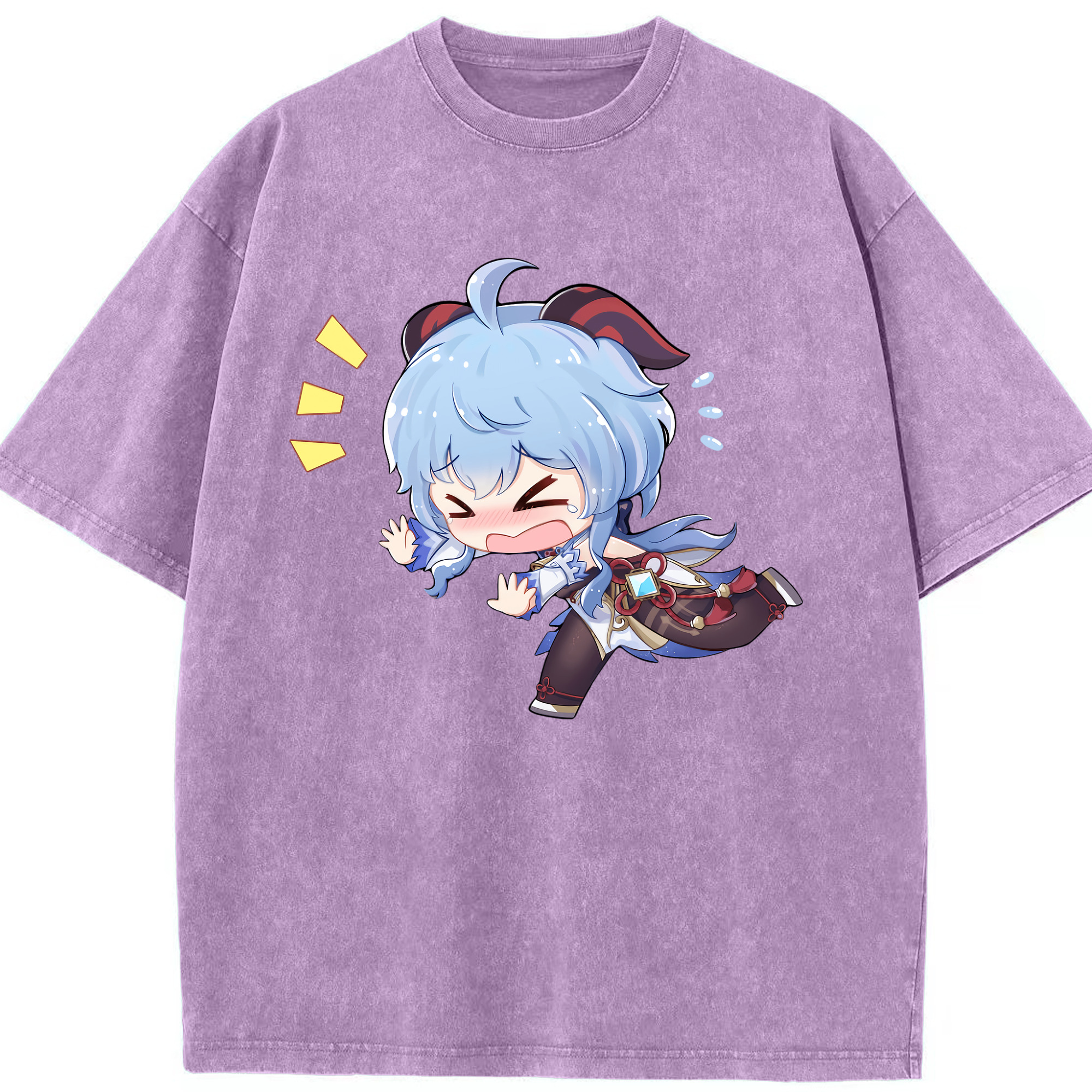 げんし神 甘雨 かんう genshin Ganyu 綿100% ヴィンテージ風 半袖Tシャツ（フロントプリント）