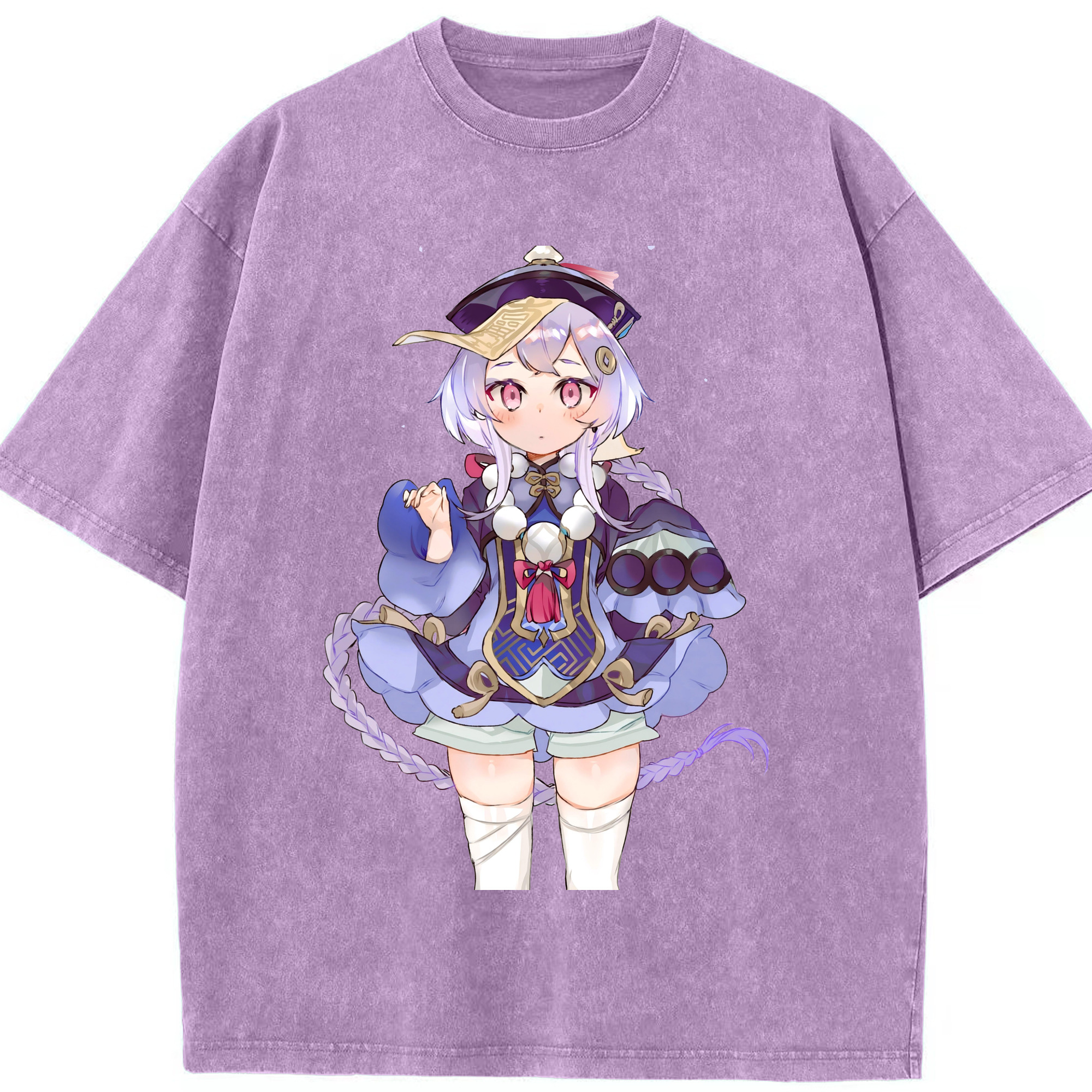 げんし神 七七 なな  genshin Nana 綿100% ヴィンテージ風 半袖Tシャツ（フロントプリント）