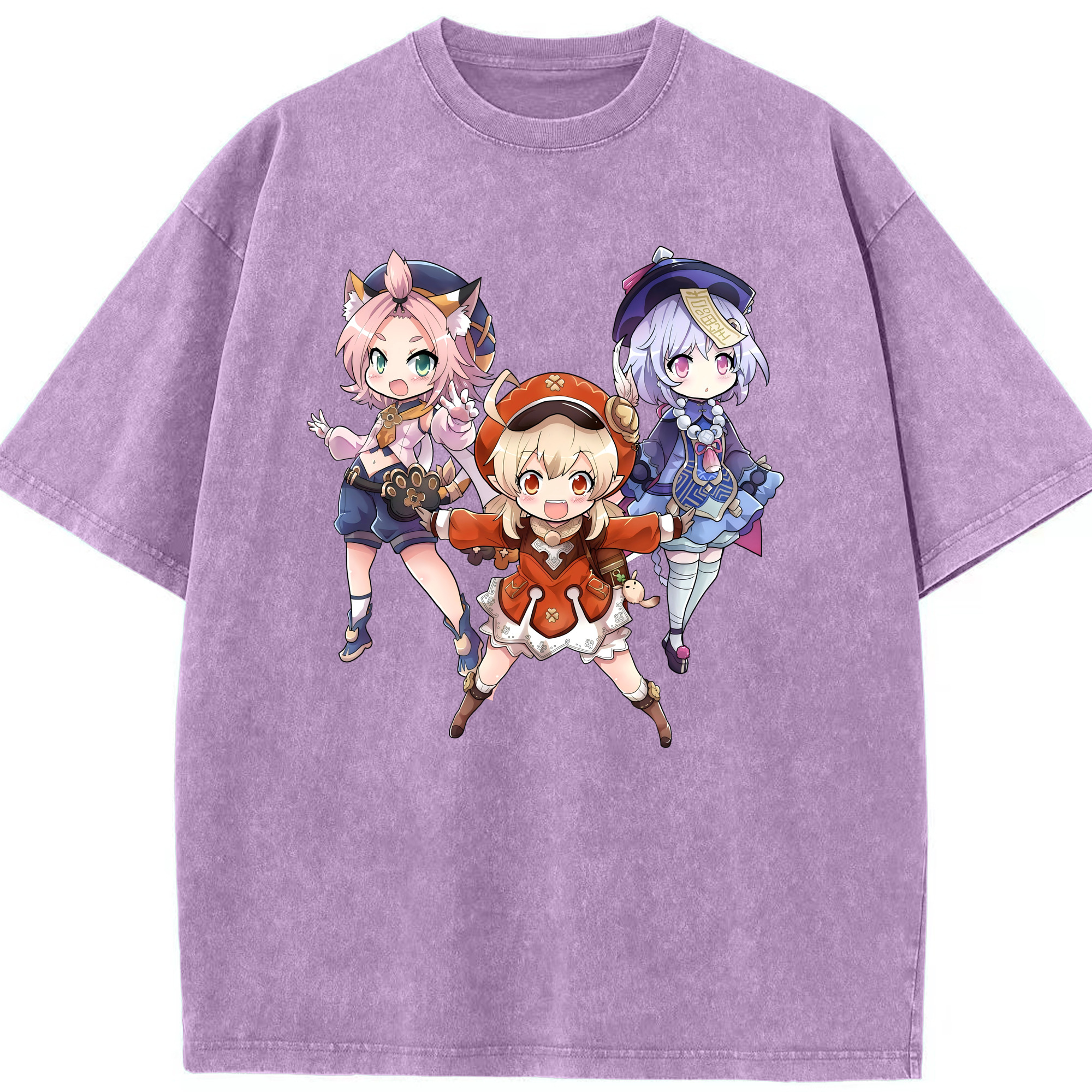 げんし神 七七 なな  genshin Nana 綿100% ヴィンテージ風 半袖Tシャツ（フロントプリント）