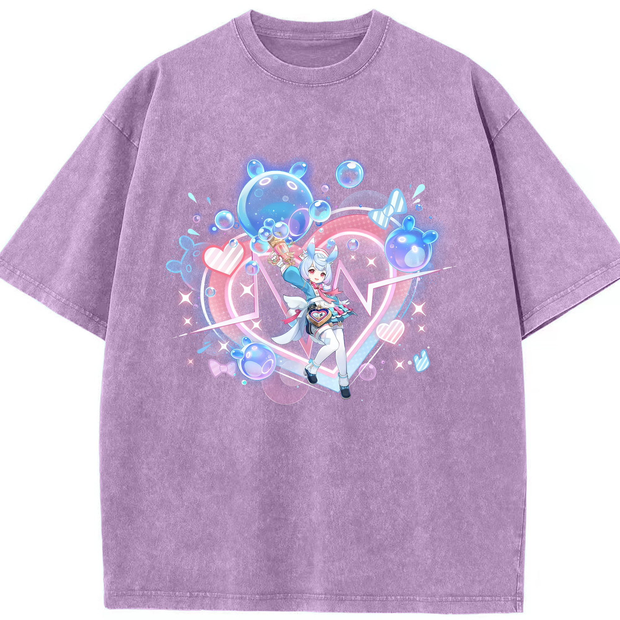 げんし神 シゲウィン genshin Shigewin 綿100% ヴィンテージ風 半袖Tシャツ（フロントプリント）
