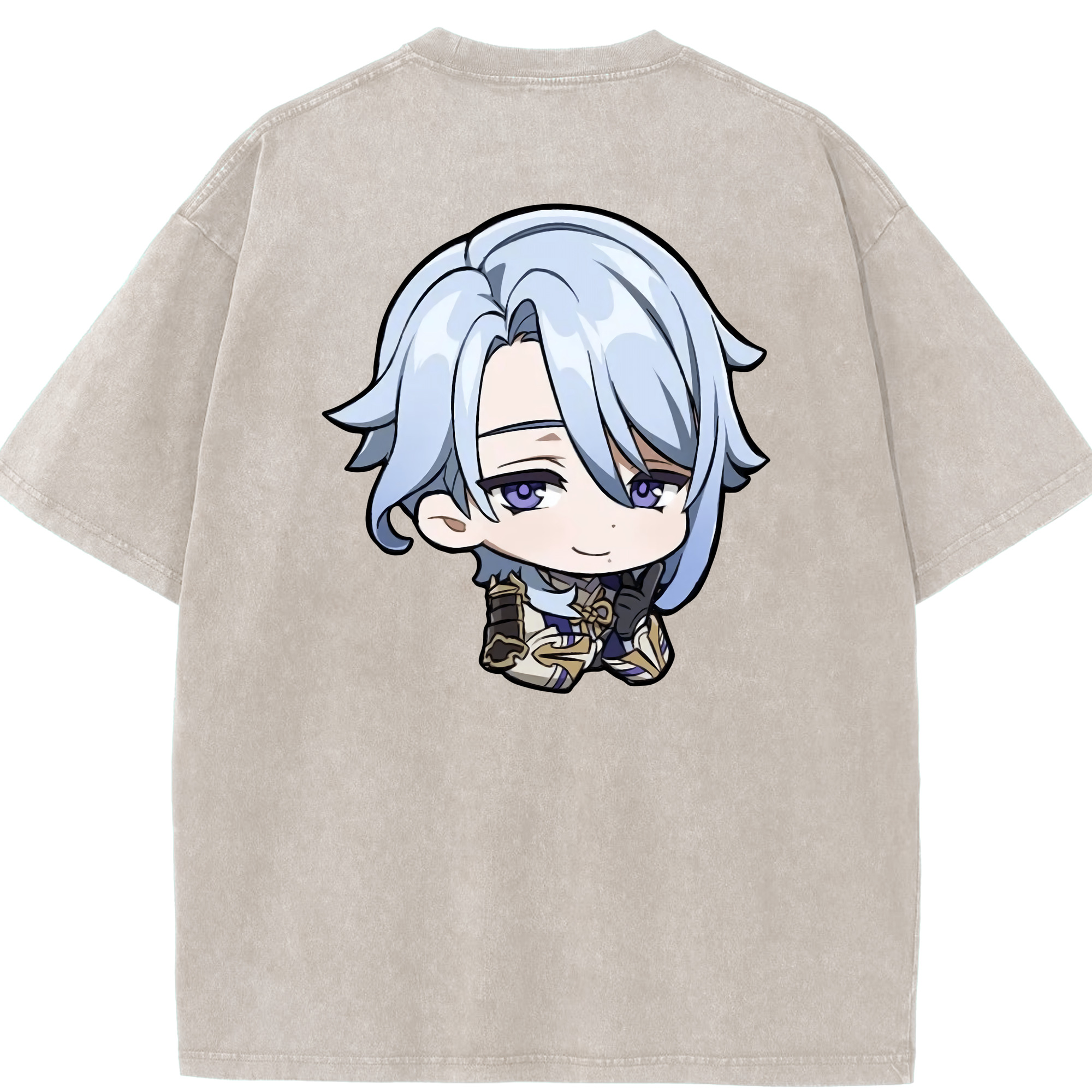 げんし神 神里綾人 かみさとあやと genshin Kamisato Ayato 綿100% ヴィンテージ風 半袖Tシャツ（背面プリント）