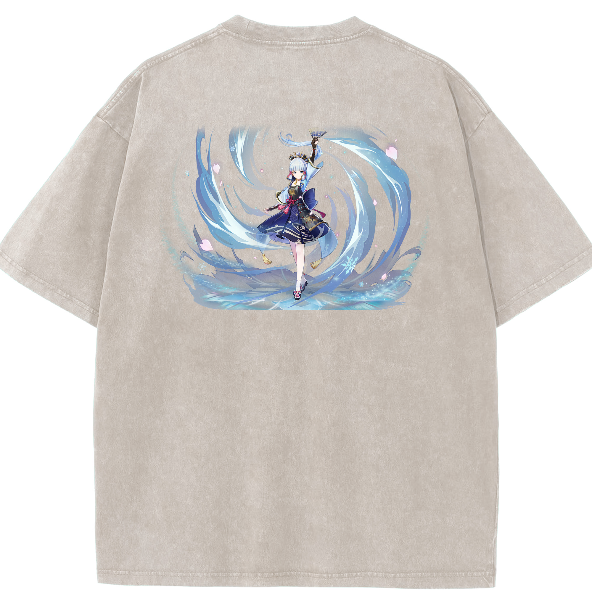 げんし神 神里綾華 神宮寺レン genshin Kamimiya Ren 綿100% ヴィンテージ風 半袖Tシャツ（背面プリント）