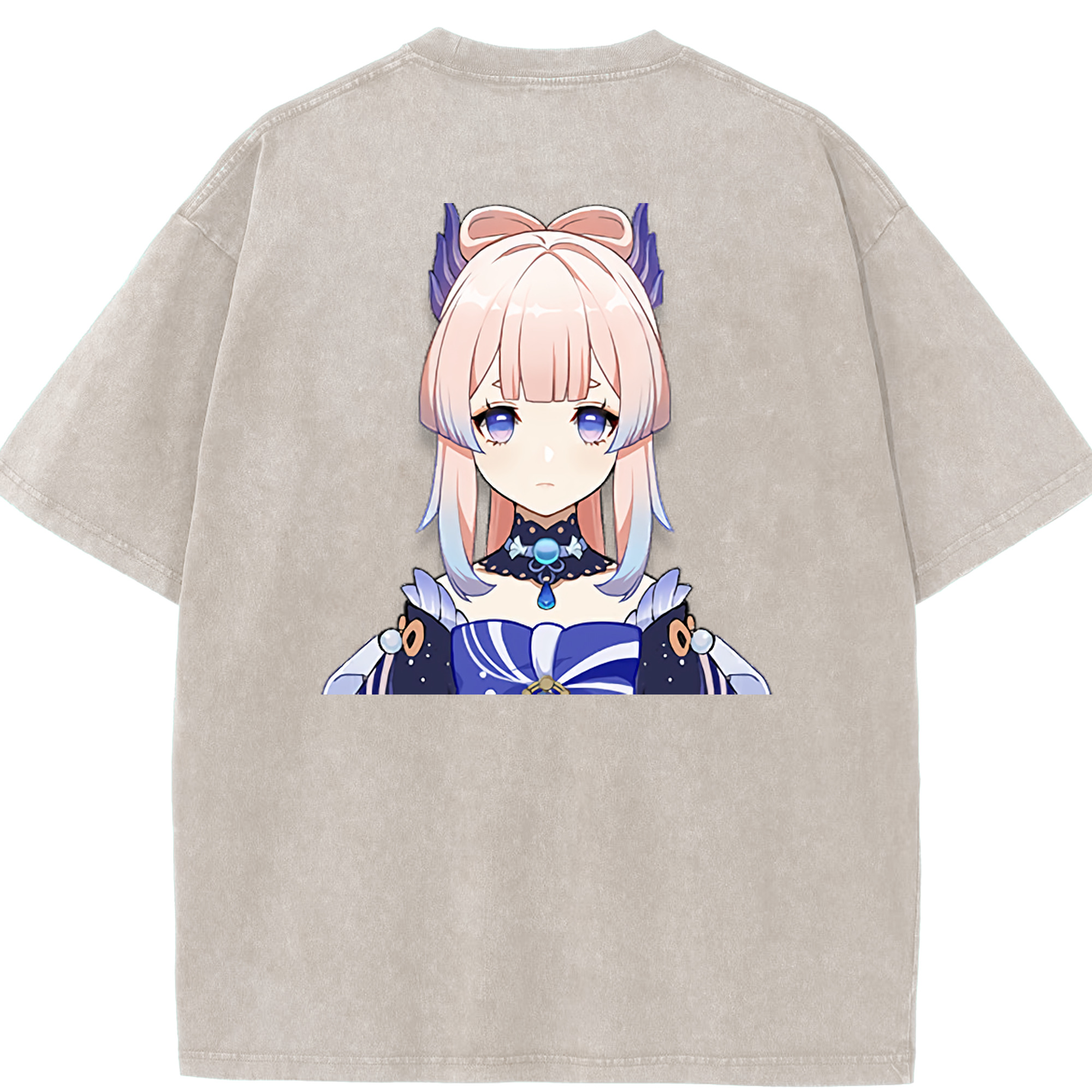 げんし神 珊瑚宮心海 サンゴノミヤ・ココミ genshin Sangonomiya Kokomi 綿100% ヴィンテージ風 半袖Tシャツ（背面プリント）