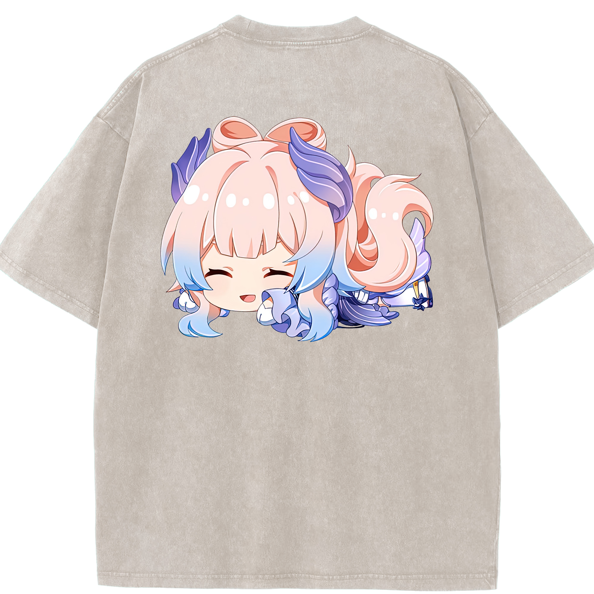 げんし神 珊瑚宮心海 サンゴノミヤ・ココミ genshin Sangonomiya Kokomi 綿100% ヴィンテージ風 半袖Tシャツ（背面プリント）