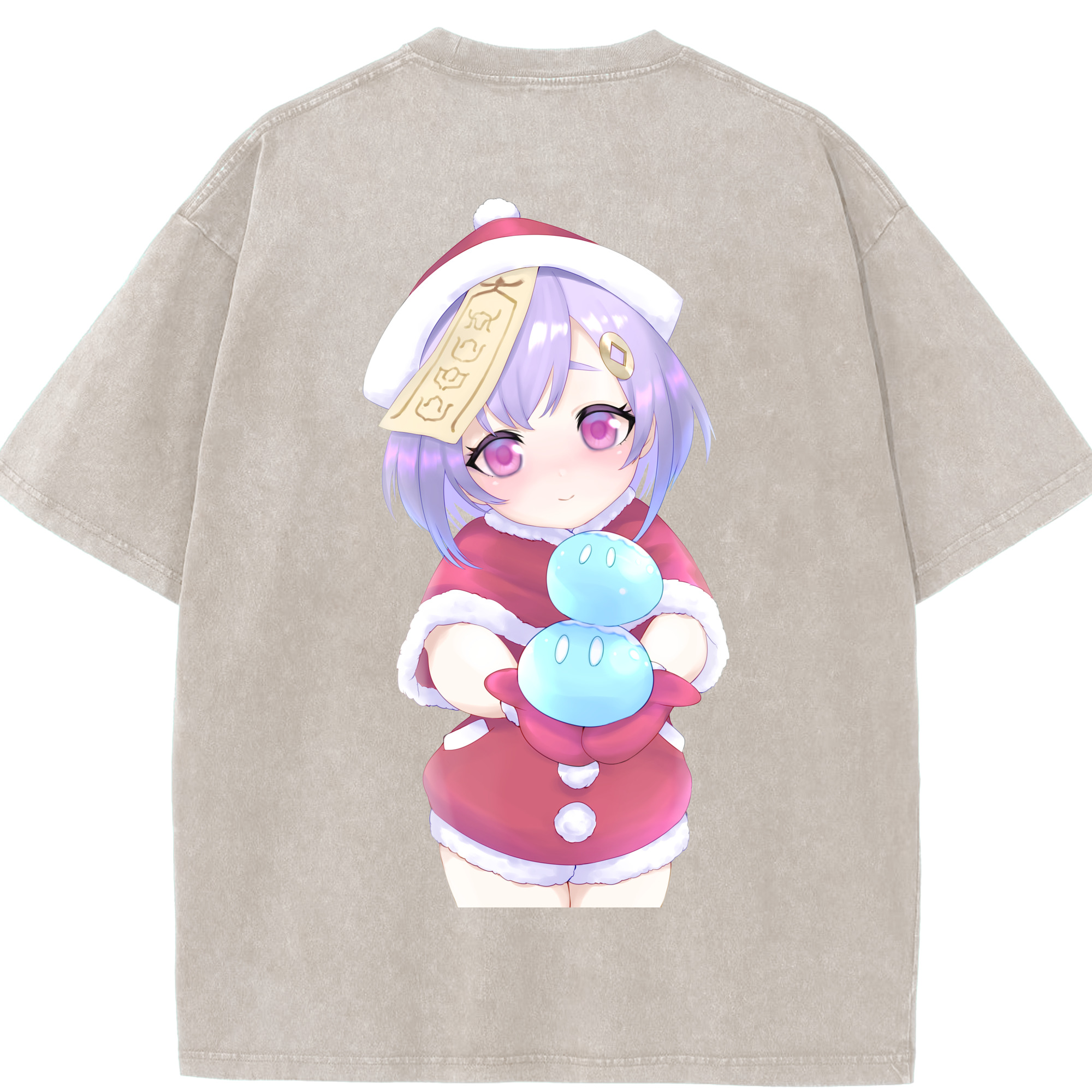 げんし神 七七 なな  genshin Nana 綿100% ヴィンテージ風 半袖Tシャツ（背面プリント）