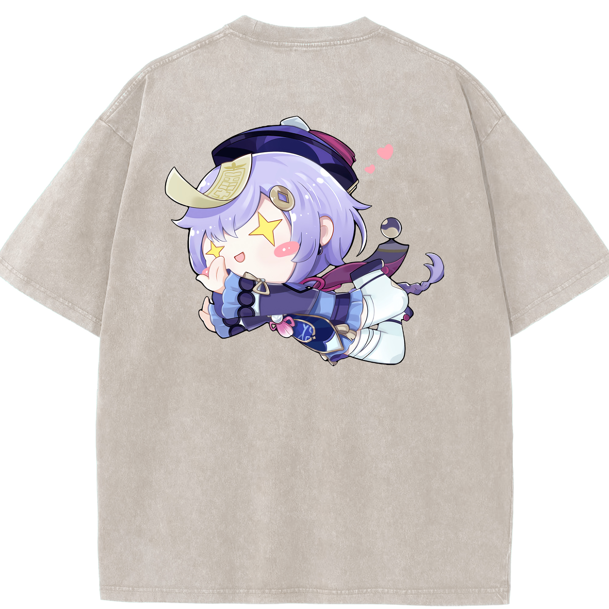 げんし神 七七 なな  genshin Nana 綿100% ヴィンテージ風 半袖Tシャツ（背面プリント）