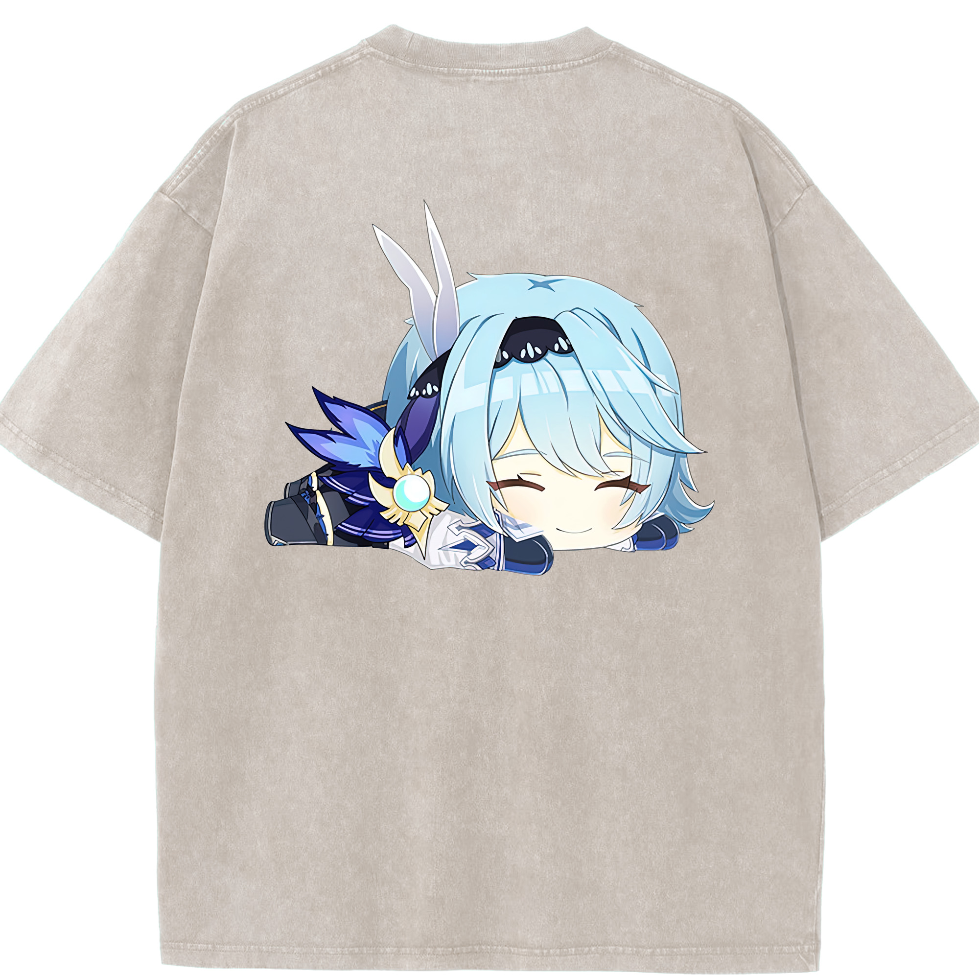 げんし神 优菈 ゆうら genshin Yūra 綿100% ヴィンテージ風 半袖Tシャツ（背面プリント）