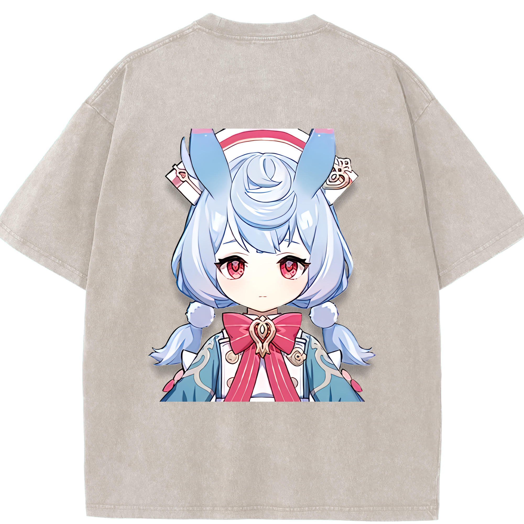 げんし神 シゲウィン genshin Shigewin 綿100% ヴィンテージ風 半袖Tシャツ（背面プリント）