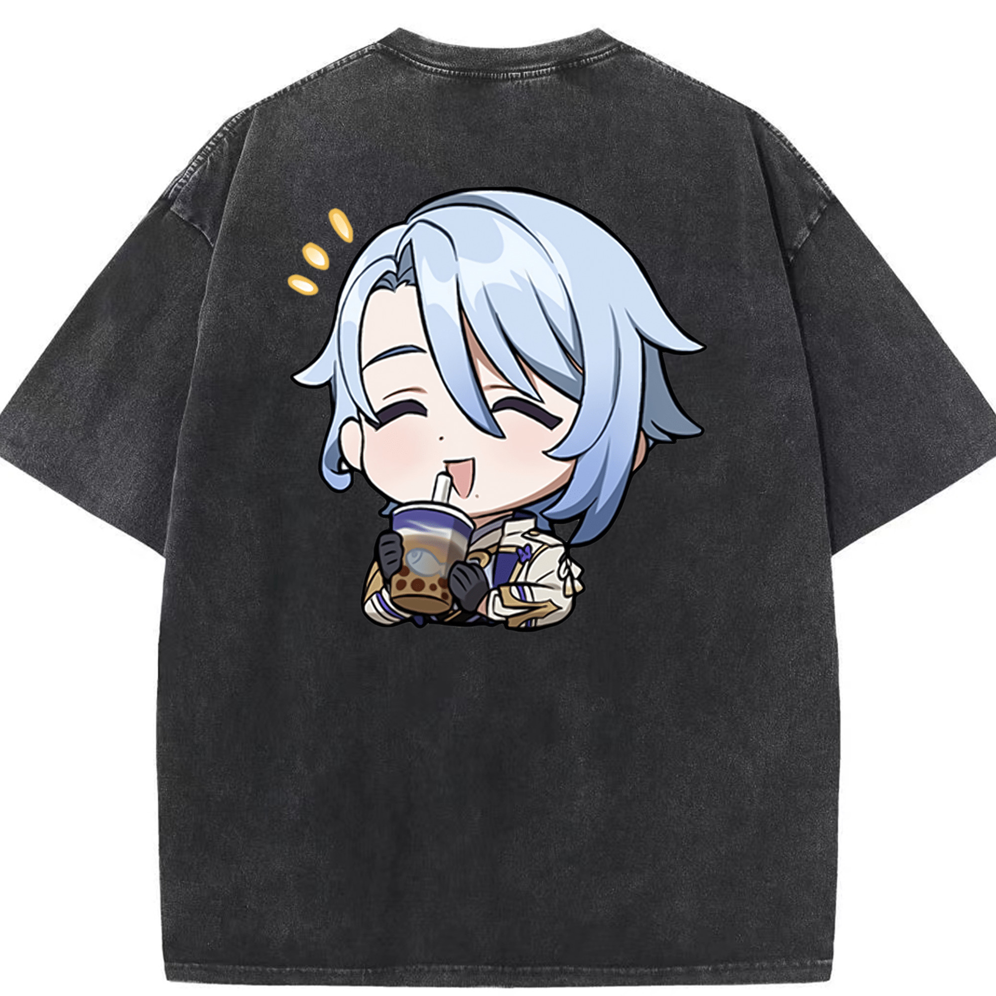 げんし神 神里綾人 かみさとあやと genshin Kamisato Ayato 綿100% ヴィンテージ風 半袖Tシャツ（背面プリント）
