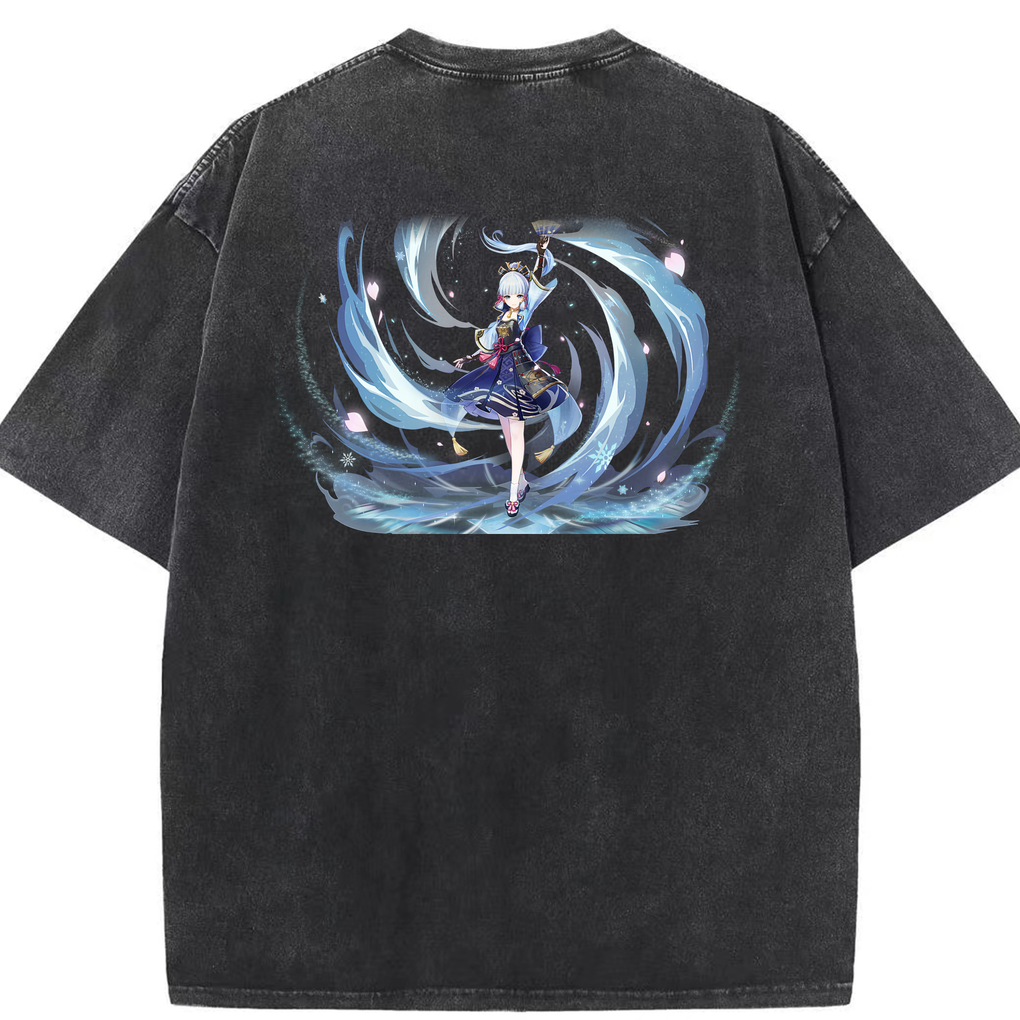 げんし神 神里綾華 神宮寺レン genshin Kamimiya Ren 綿100% ヴィンテージ風 半袖Tシャツ（背面プリント）