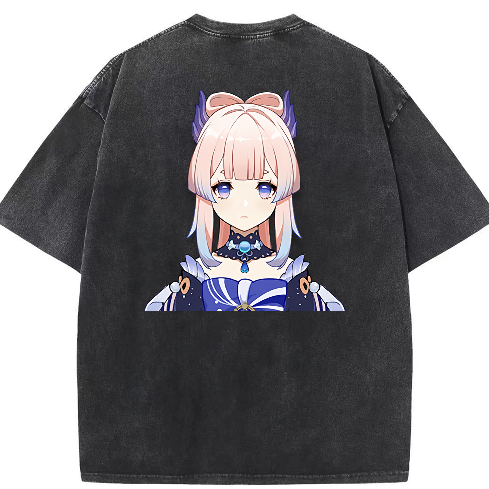 げんし神 珊瑚宮心海 サンゴノミヤ・ココミ genshin Sangonomiya Kokomi 綿100% ヴィンテージ風 半袖Tシャツ（背面プリント）
