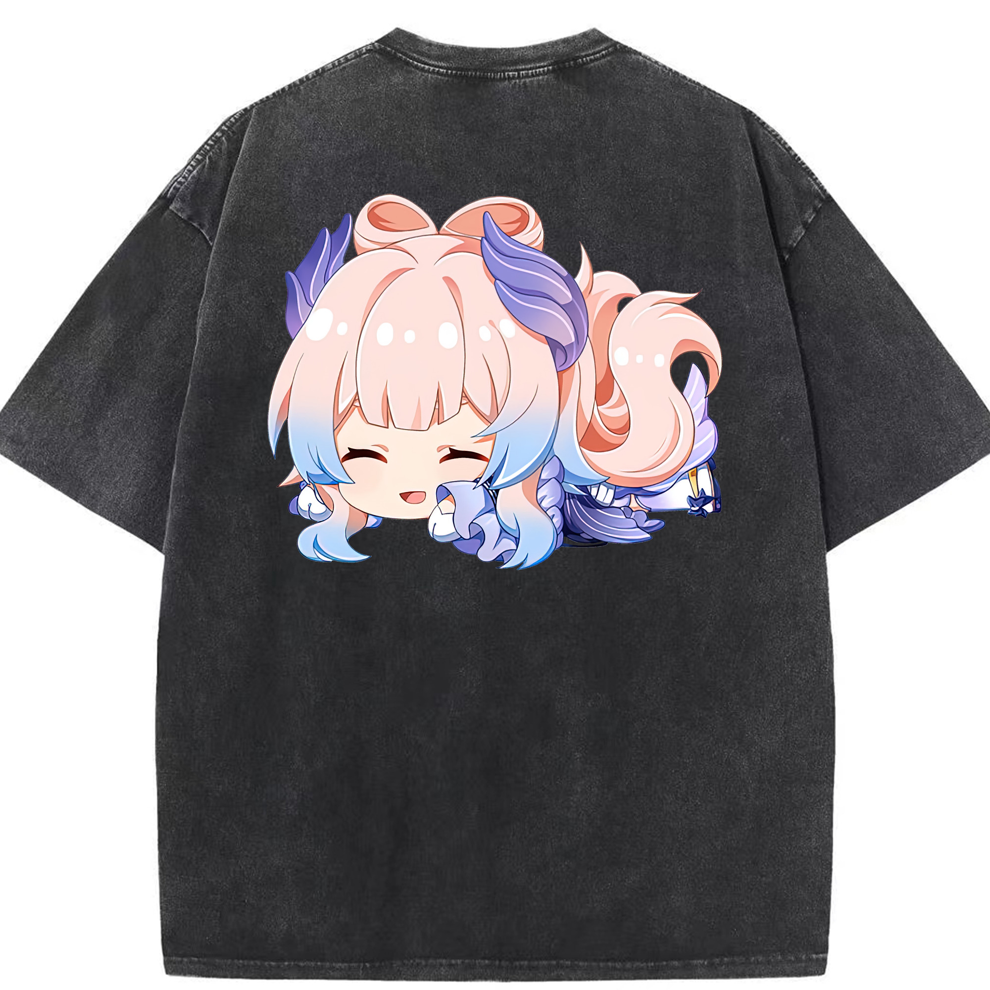 げんし神 珊瑚宮心海 サンゴノミヤ・ココミ genshin Sangonomiya Kokomi 綿100% ヴィンテージ風 半袖Tシャツ（背面プリント）