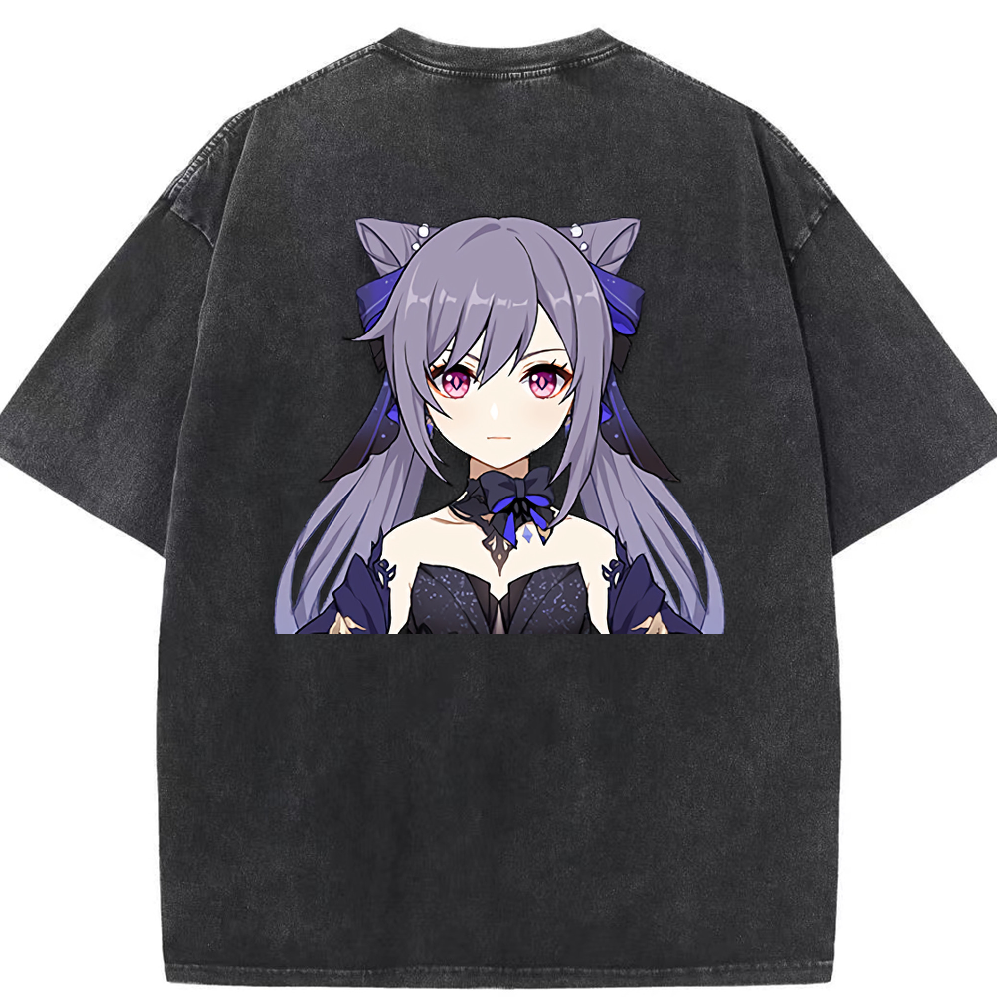げんし神 刻晴 こくせい genshin Kokusei 綿100% ヴィンテージ風 半袖Tシャツ（背面プリント）