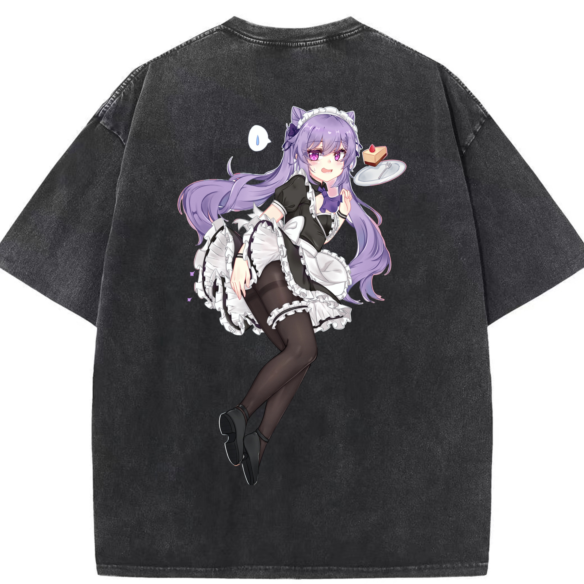 げんし神 刻晴 こくせい genshin Kokusei 綿100% ヴィンテージ風 半袖Tシャツ（背面プリント）