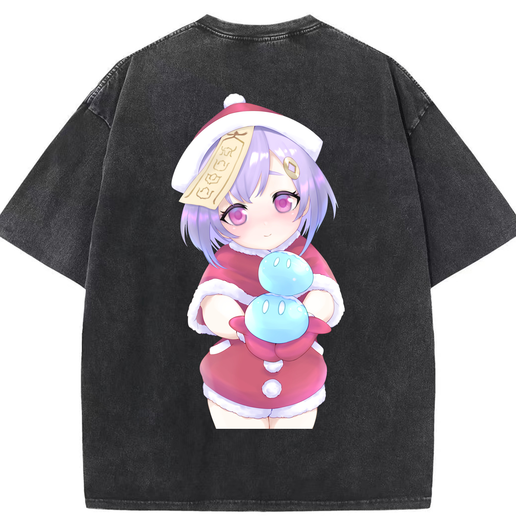 げんし神 七七 なな  genshin Nana 綿100% ヴィンテージ風 半袖Tシャツ（背面プリント）