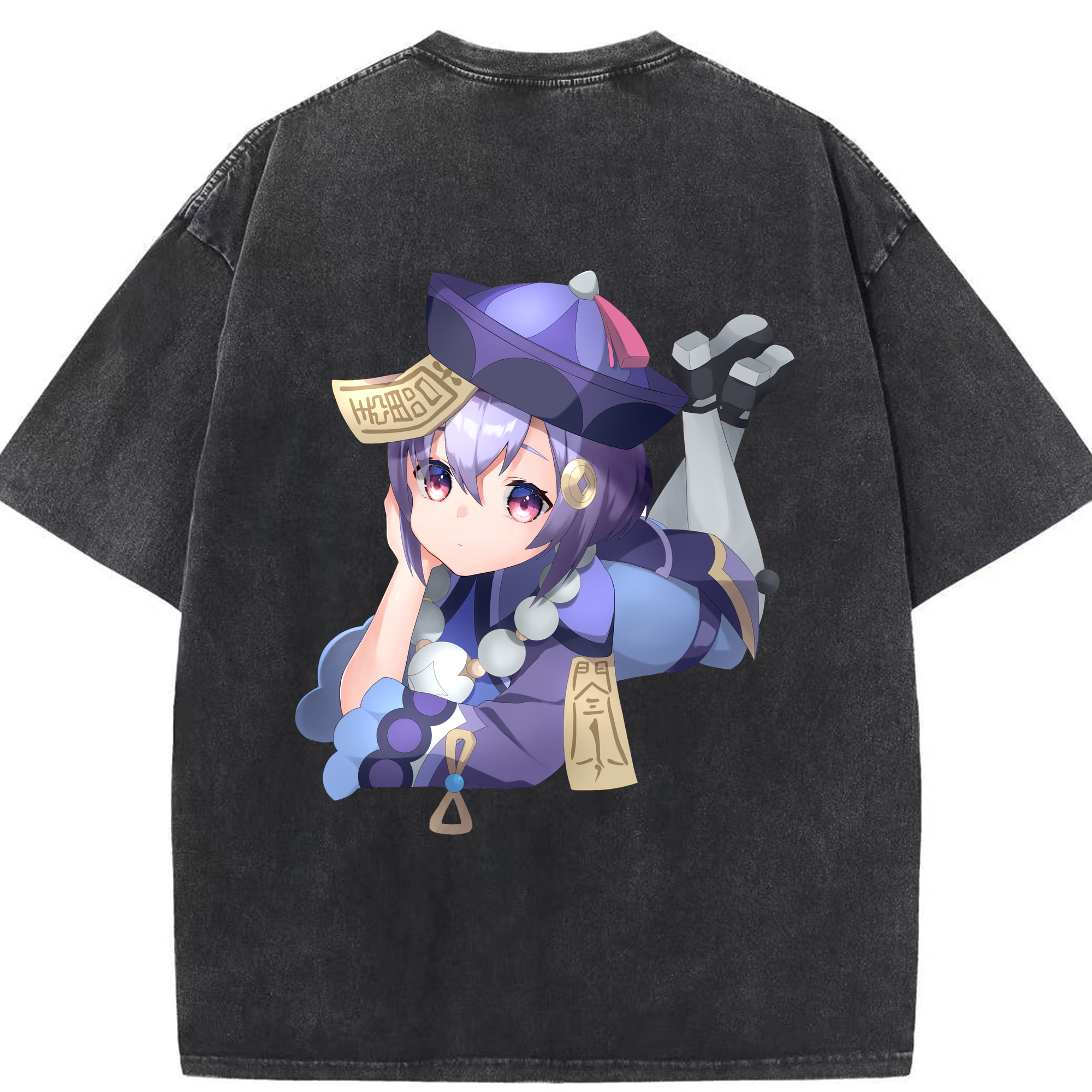 げんし神 七七 なな  genshin Nana 綿100% ヴィンテージ風 半袖Tシャツ（背面プリント）