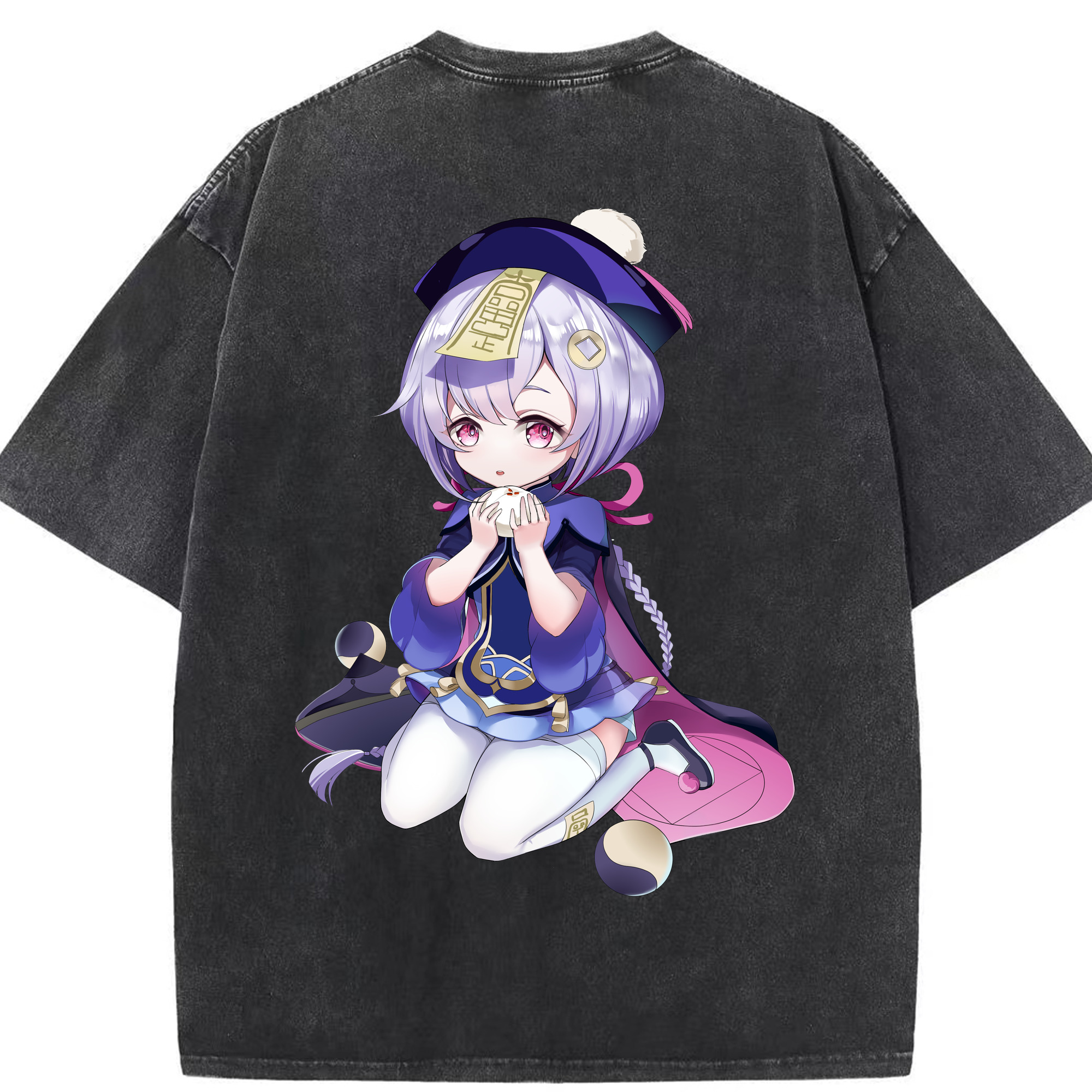 げんし神 七七 なな  genshin Nana 綿100% ヴィンテージ風 半袖Tシャツ（背面プリント）