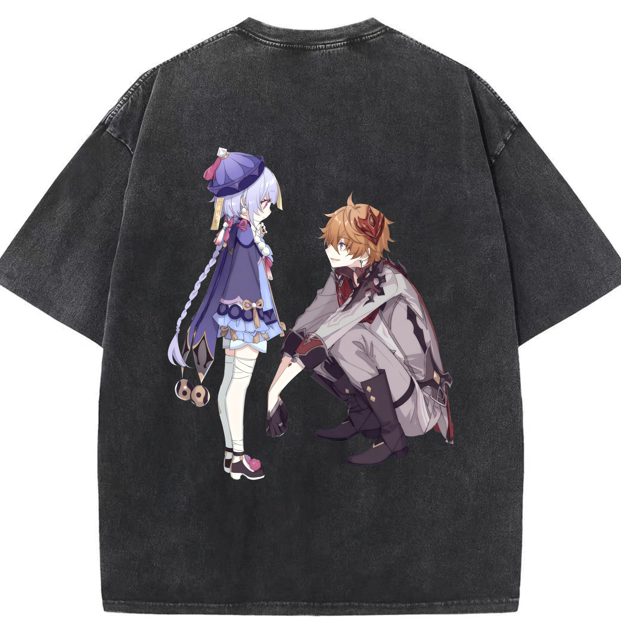 げんし神 七七 なな  genshin Nana 綿100% ヴィンテージ風 半袖Tシャツ（背面プリント）