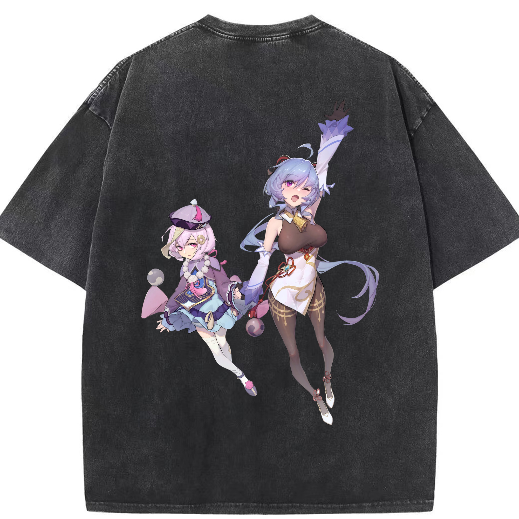 げんし神 七七 なな  genshin Nana 綿100% ヴィンテージ風 半袖Tシャツ（背面プリント）