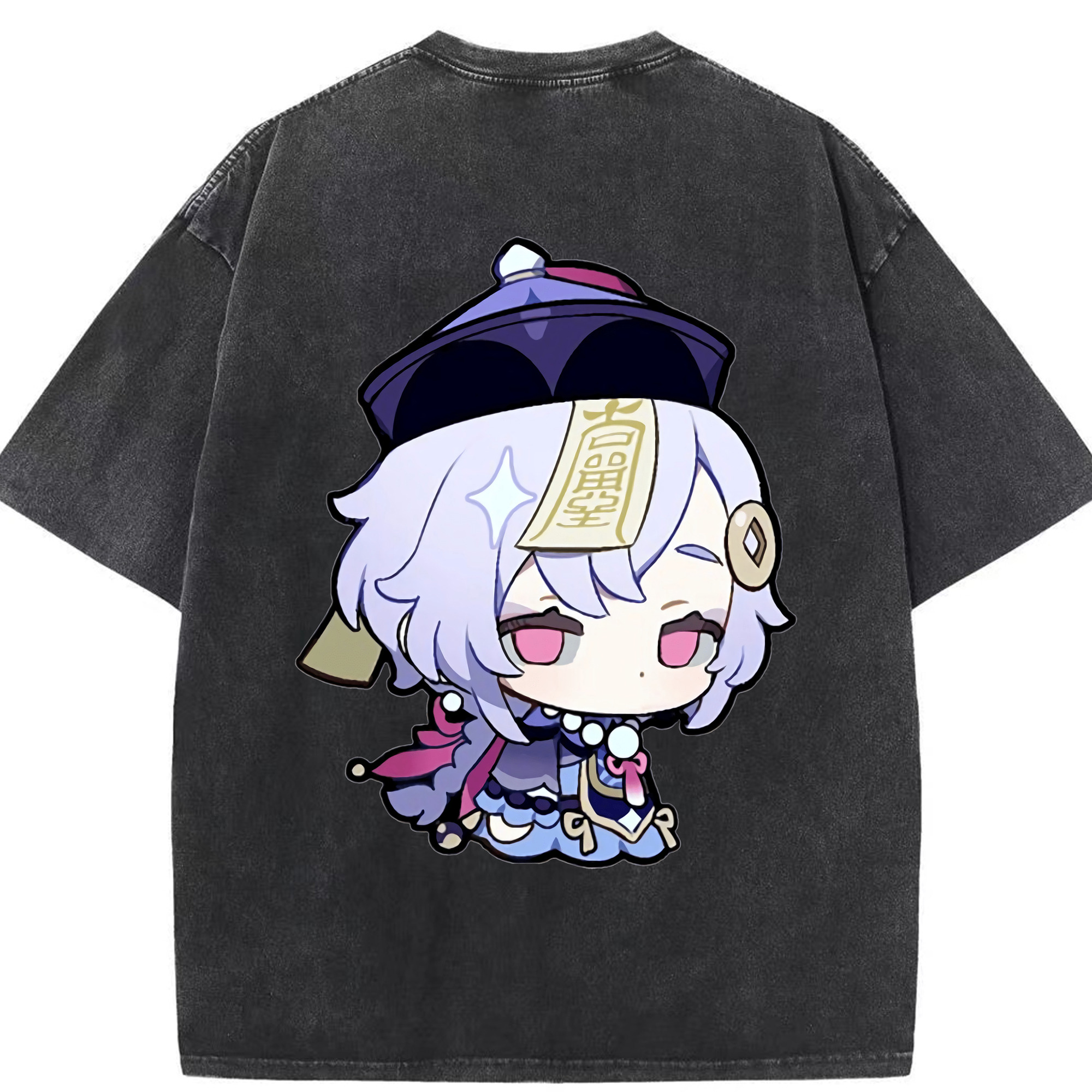 げんし神 七七 なな  genshin Nana 綿100% ヴィンテージ風 半袖Tシャツ（背面プリント）