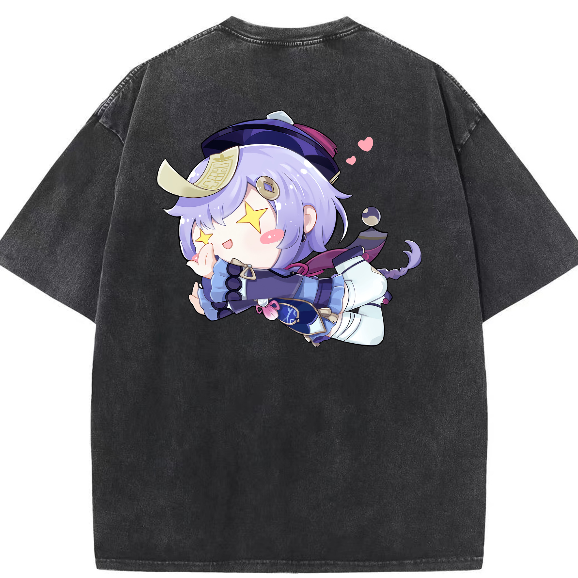 げんし神 七七 なな  genshin Nana 綿100% ヴィンテージ風 半袖Tシャツ（背面プリント）