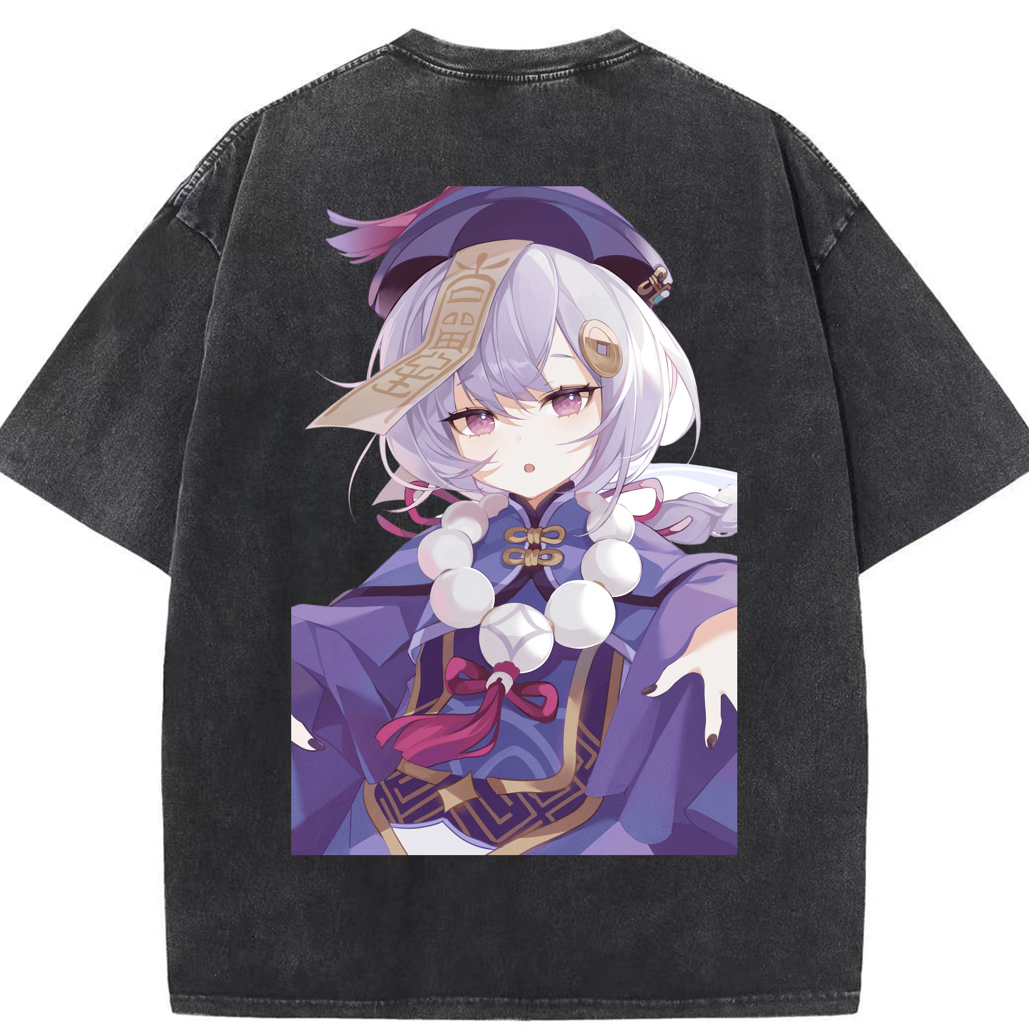げんし神 七七 なな  genshin Nana 綿100% ヴィンテージ風 半袖Tシャツ（背面プリント）