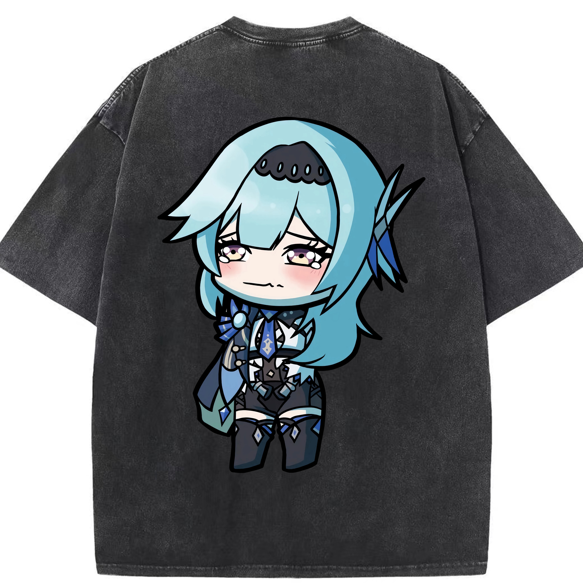 げんし神 优菈 ゆうら genshin Yūra 綿100% ヴィンテージ風 半袖Tシャツ（背面プリント）