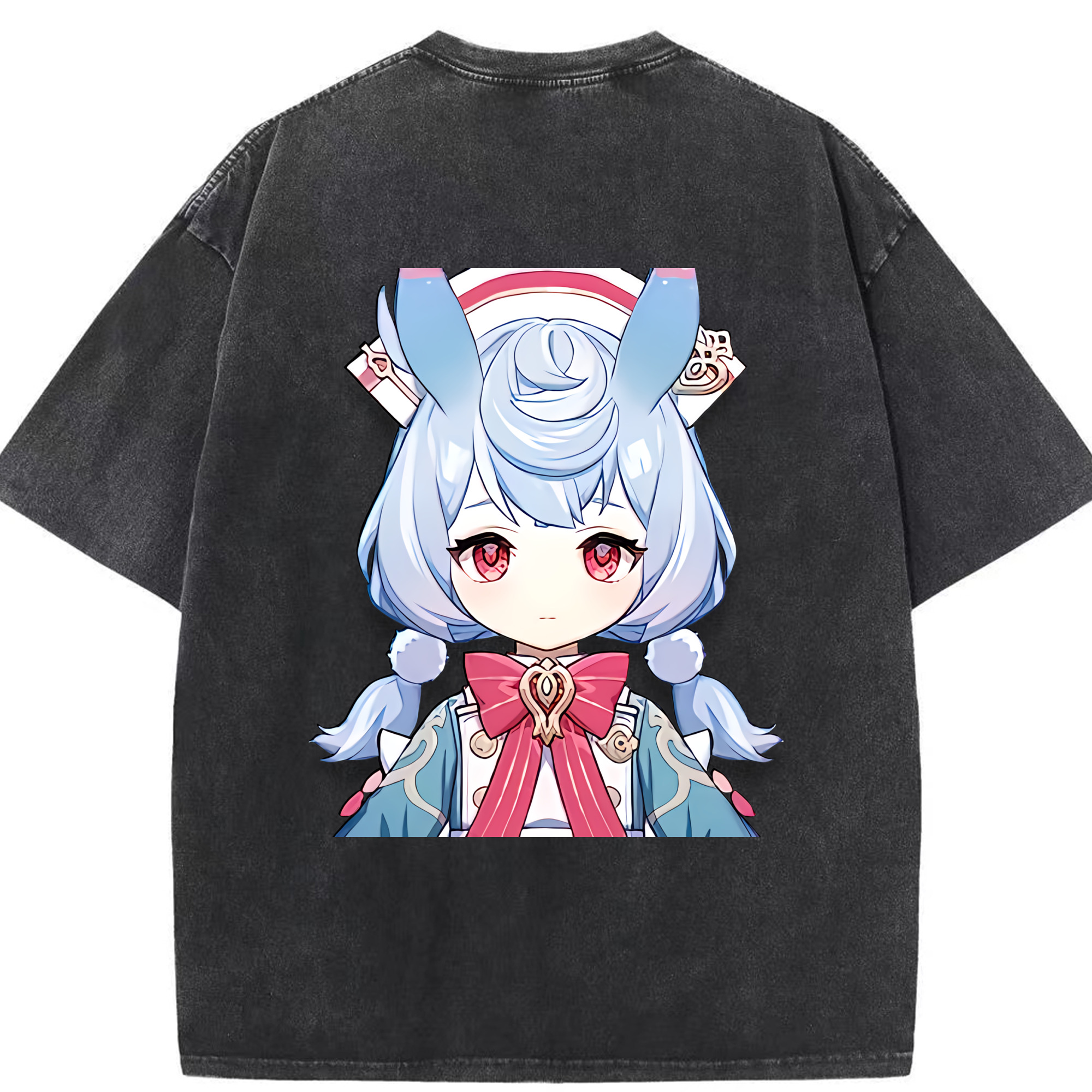 げんし神 シゲウィン genshin Shigewin 綿100% ヴィンテージ風 半袖Tシャツ（背面プリント）