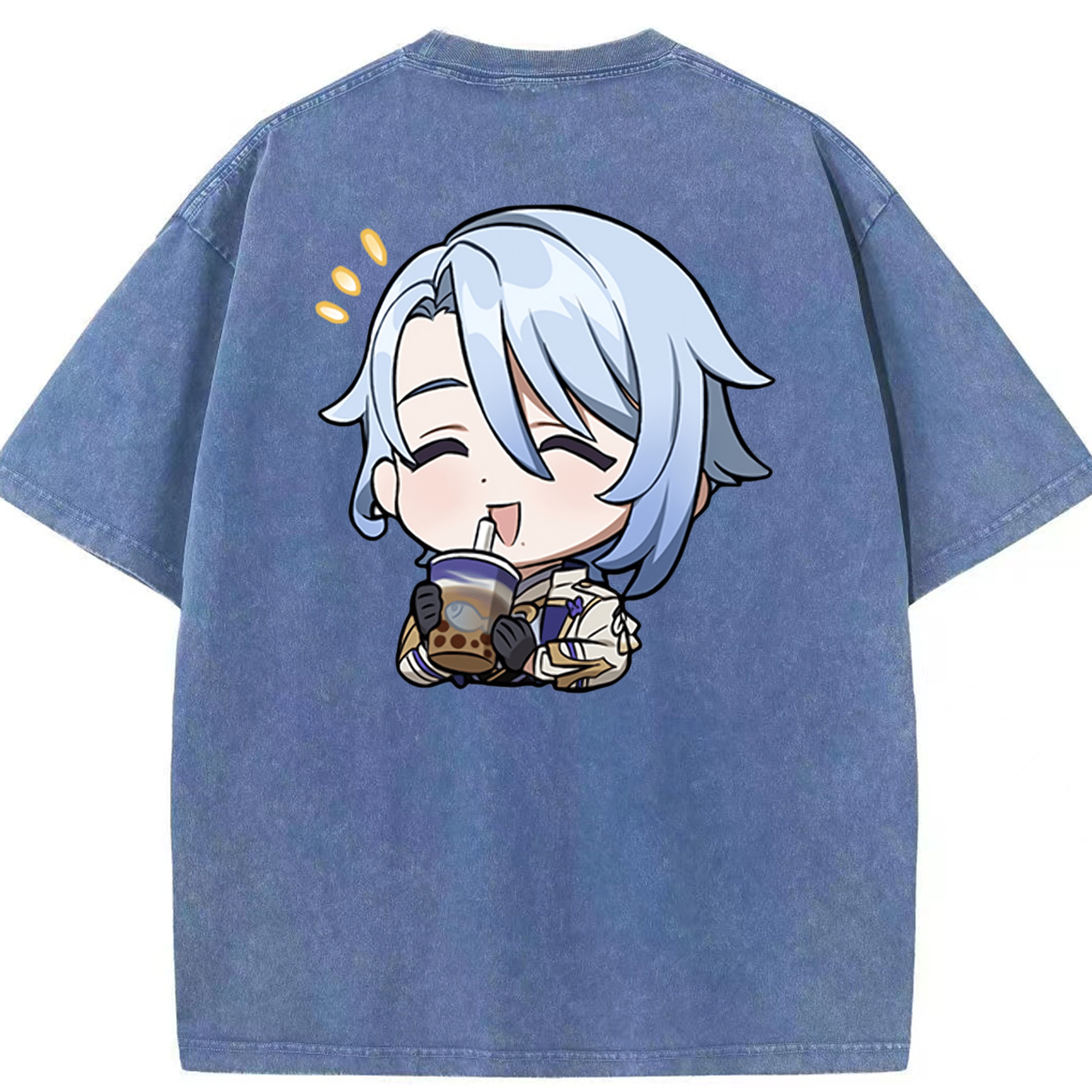げんし神 神里綾人 かみさとあやと genshin Kamisato Ayato 綿100% ヴィンテージ風 半袖Tシャツ（背面プリント）