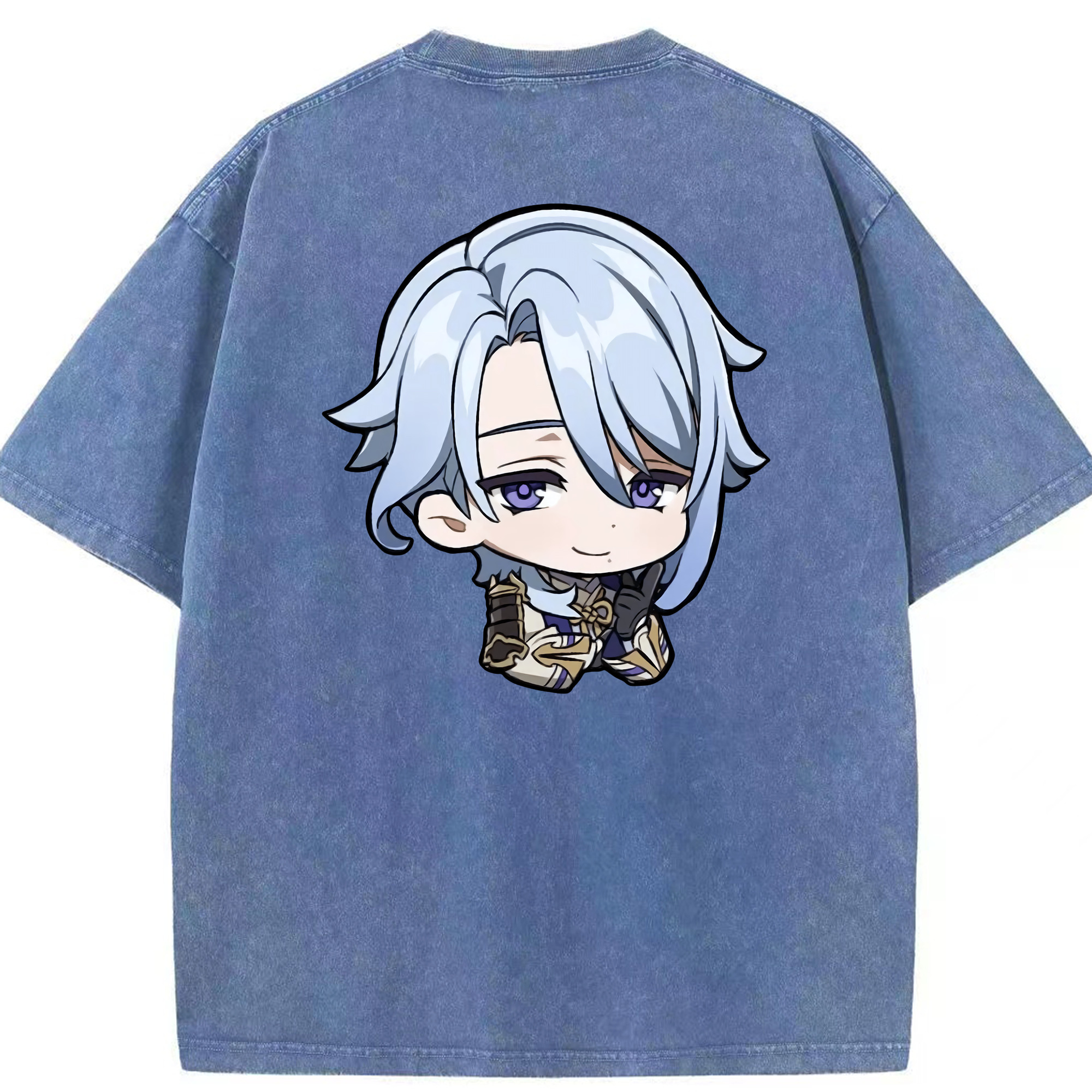 げんし神 神里綾人 かみさとあやと genshin Kamisato Ayato 綿100% ヴィンテージ風 半袖Tシャツ（背面プリント）