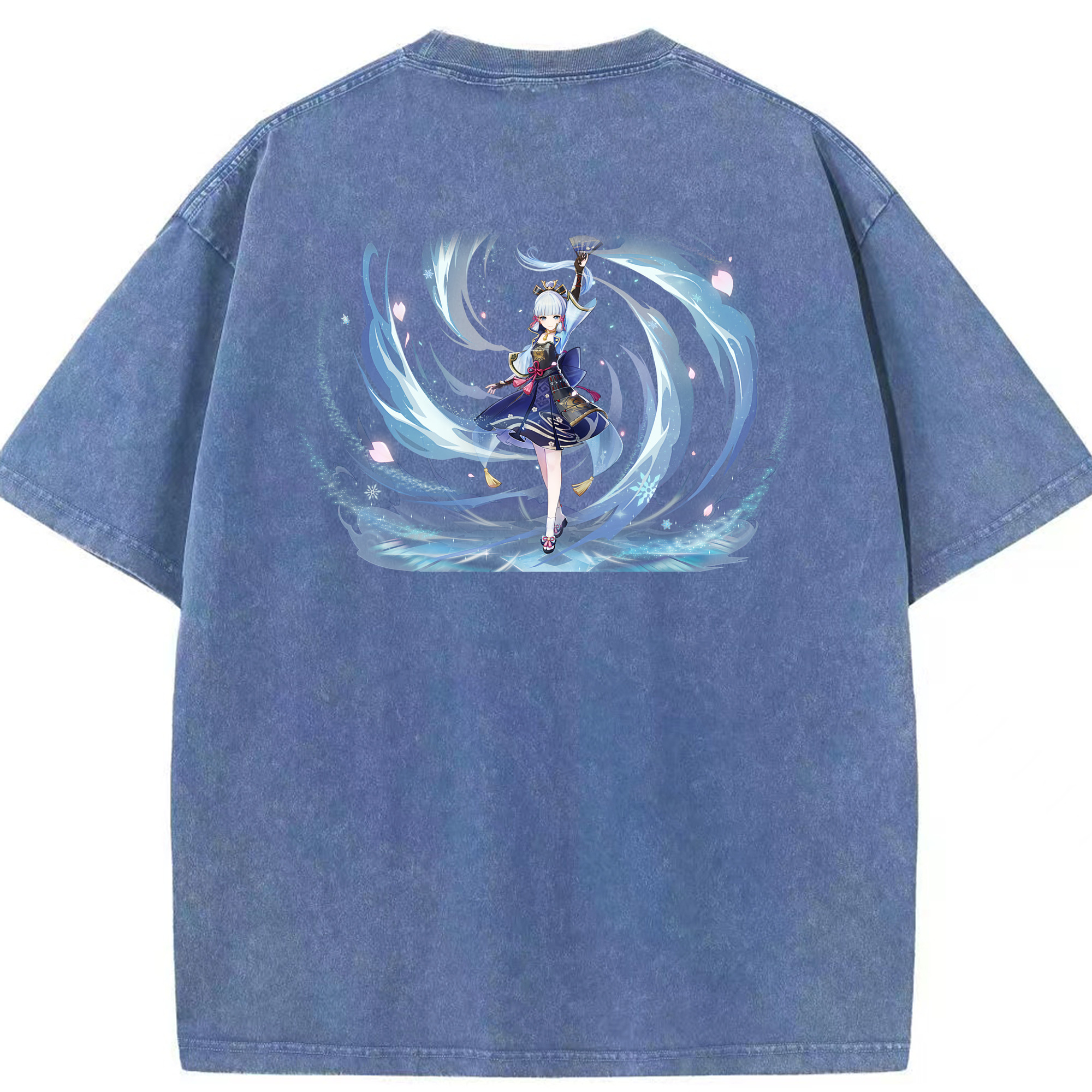げんし神 神里綾華 神宮寺レン genshin Kamimiya Ren 綿100% ヴィンテージ風 半袖Tシャツ（背面プリント）