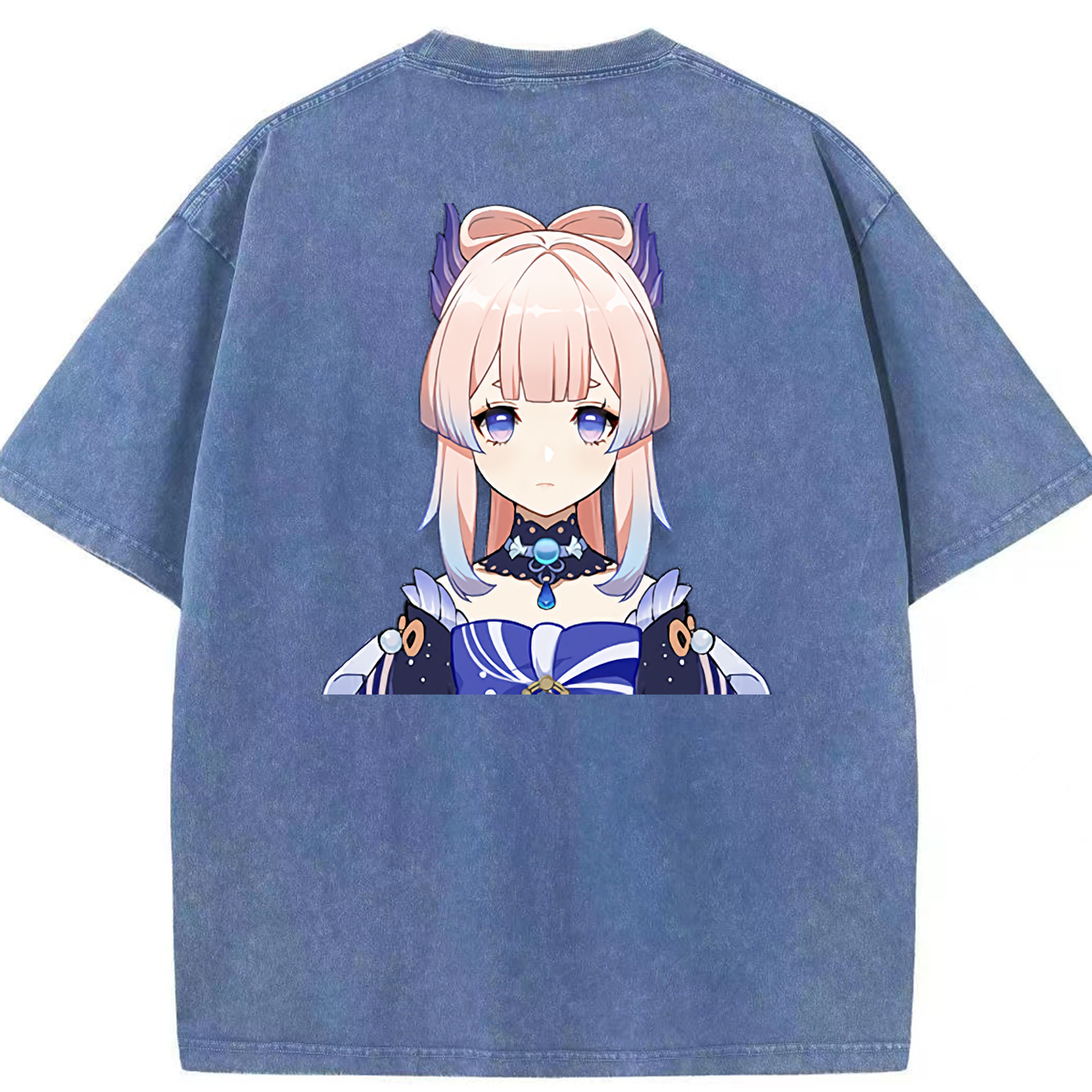 げんし神 珊瑚宮心海 サンゴノミヤ・ココミ genshin Sangonomiya Kokomi 綿100% ヴィンテージ風 半袖Tシャツ（背面プリント）