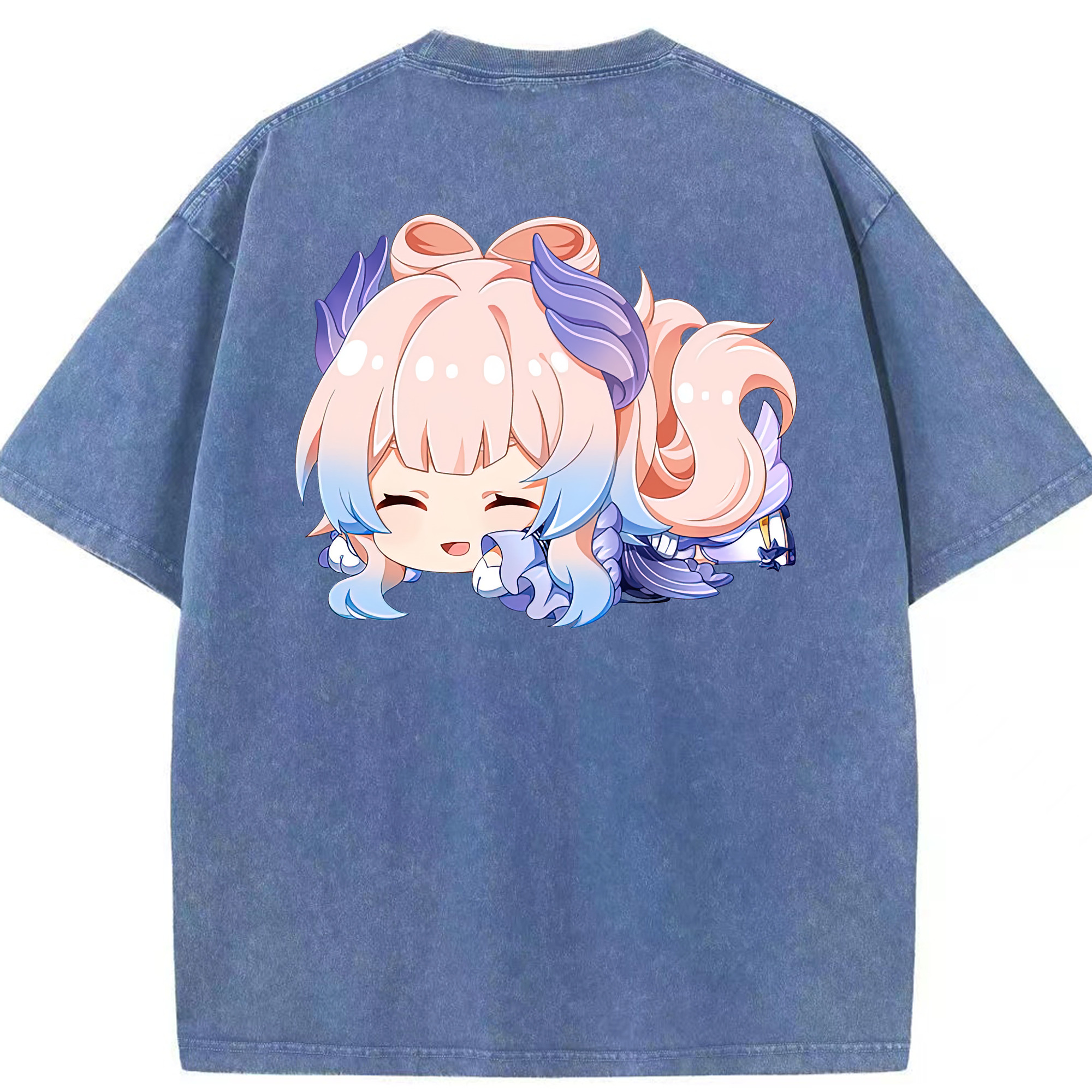 げんし神 珊瑚宮心海 サンゴノミヤ・ココミ genshin Sangonomiya Kokomi 綿100% ヴィンテージ風 半袖Tシャツ（背面プリント）