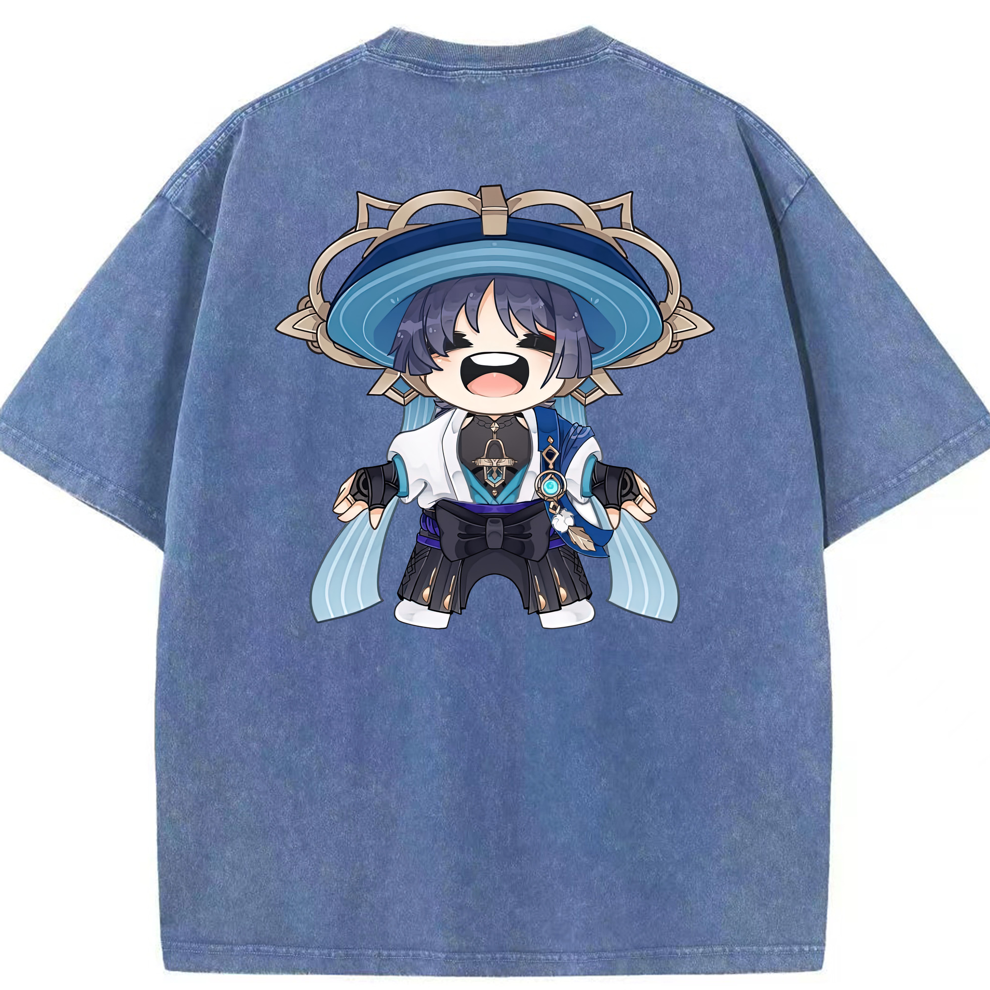 げんし神 さんペい genshin Sanpei 綿100% ヴィンテージ風 半袖Tシャツ（背面プリント）