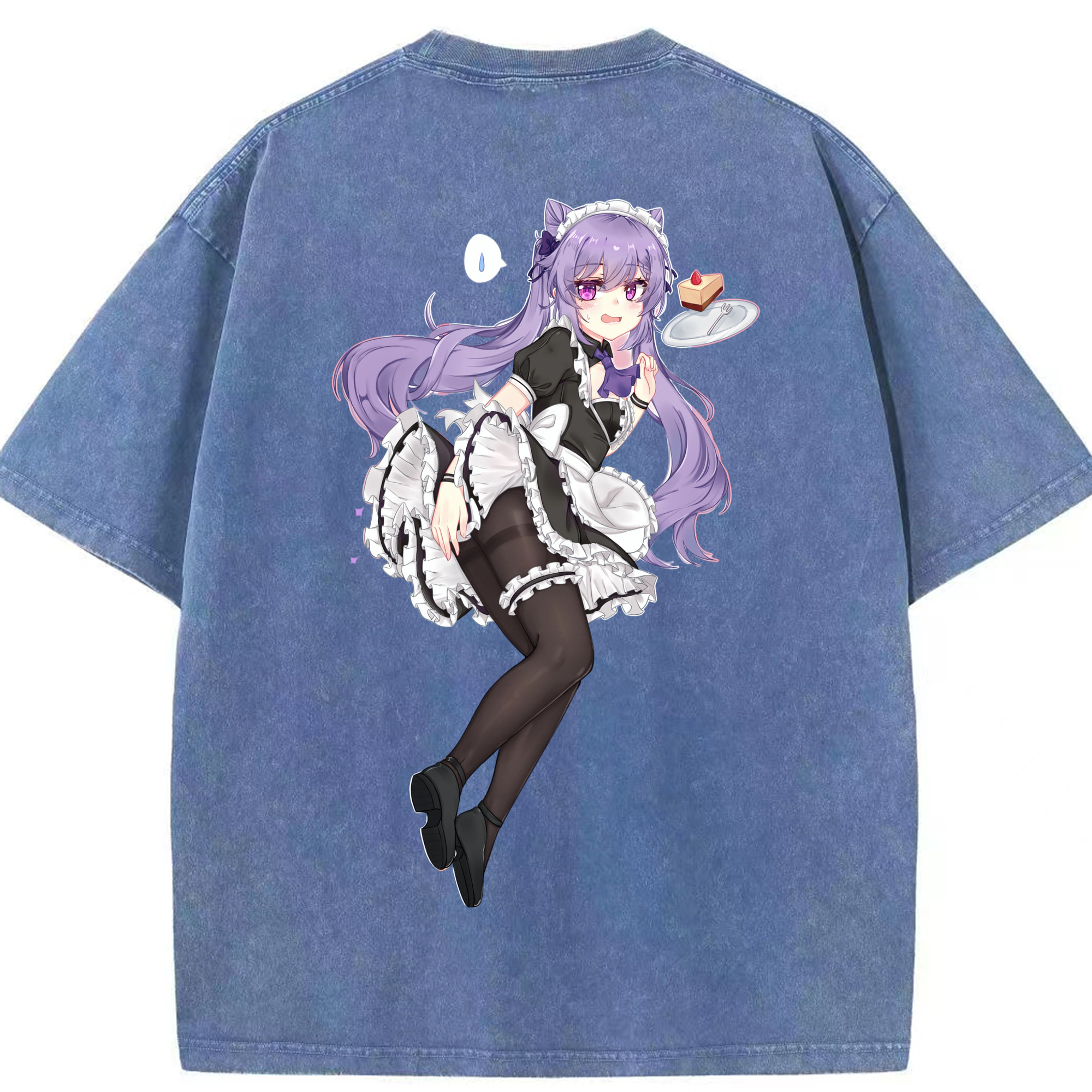 げんし神 刻晴 こくせい genshin Kokusei 綿100% ヴィンテージ風 半袖Tシャツ（背面プリント）