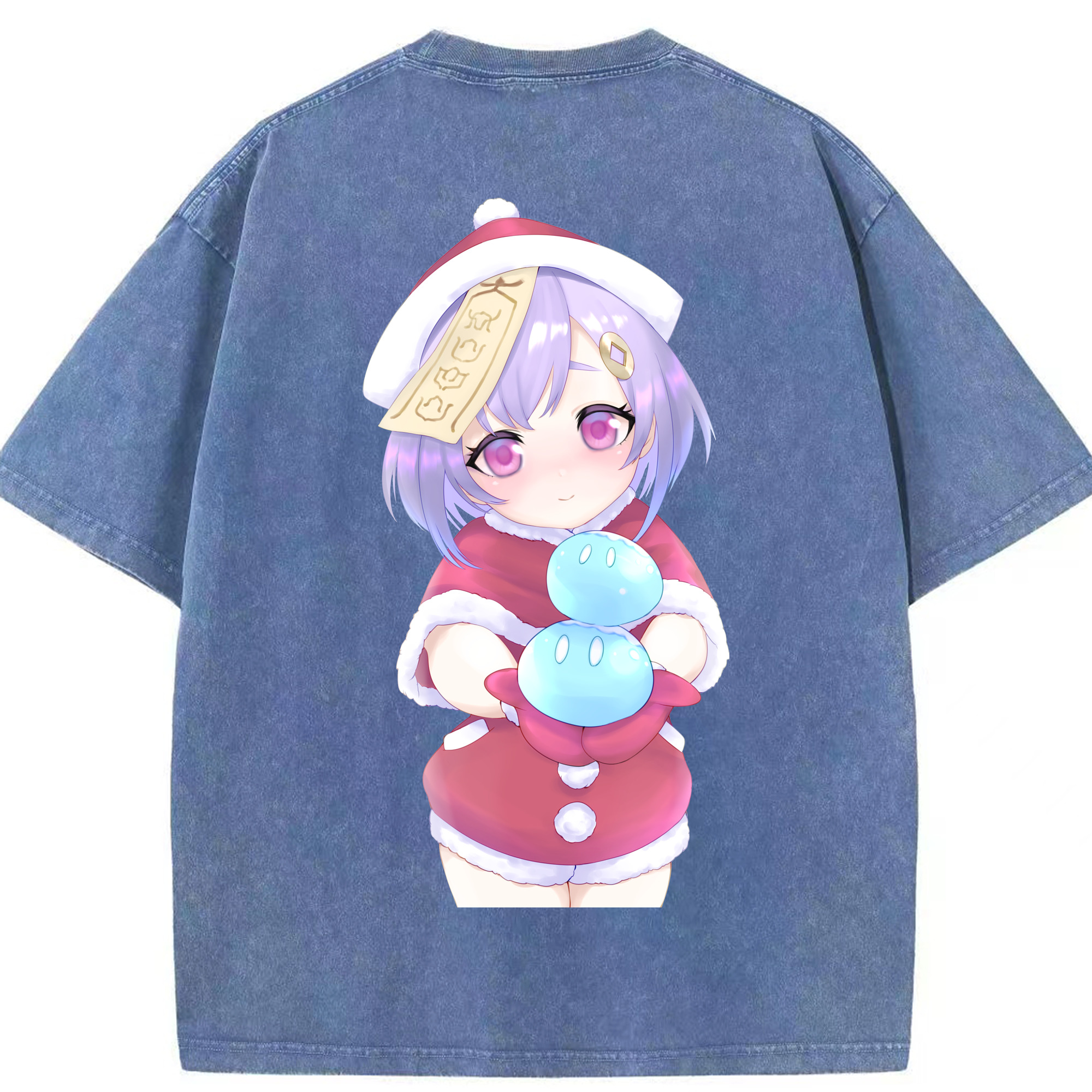 げんし神 七七 なな  genshin Nana 綿100% ヴィンテージ風 半袖Tシャツ（背面プリント）