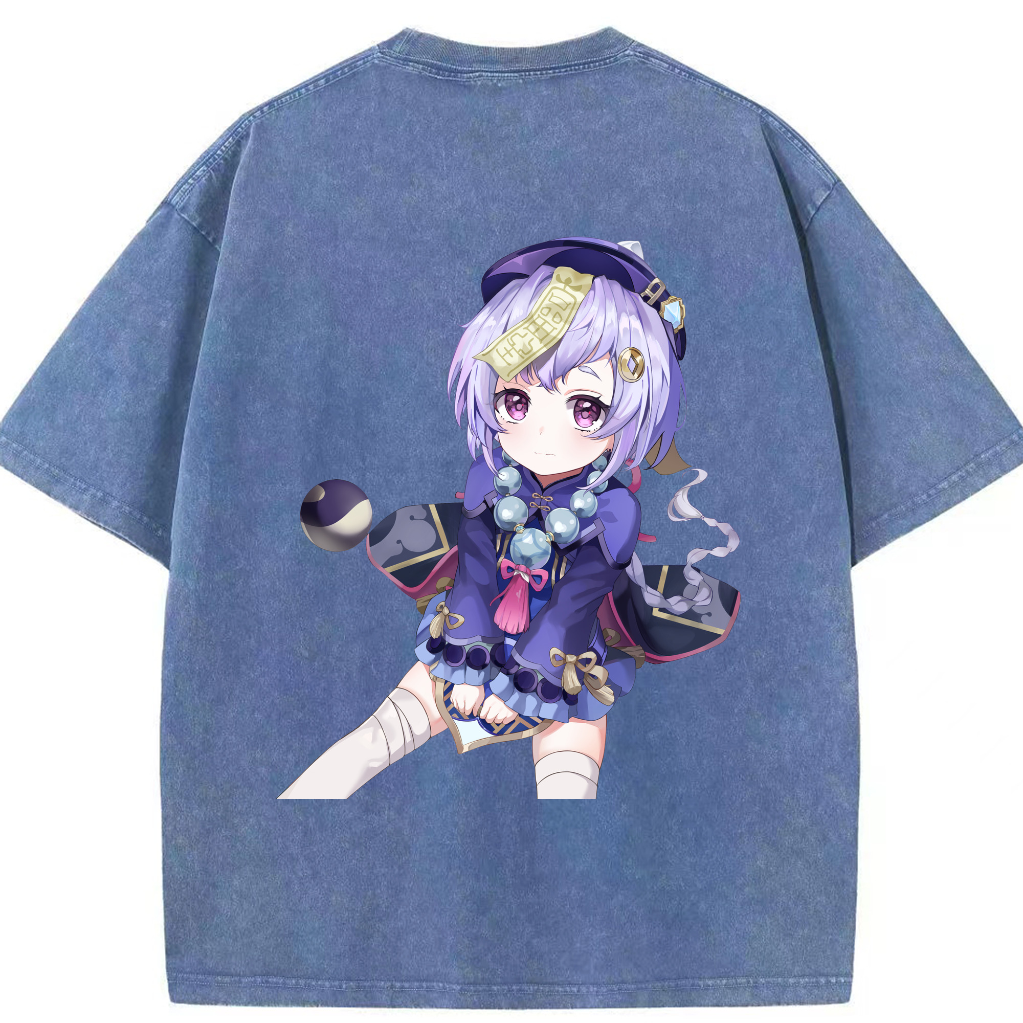 げんし神 七七 なな  genshin Nana 綿100% ヴィンテージ風 半袖Tシャツ（背面プリント）