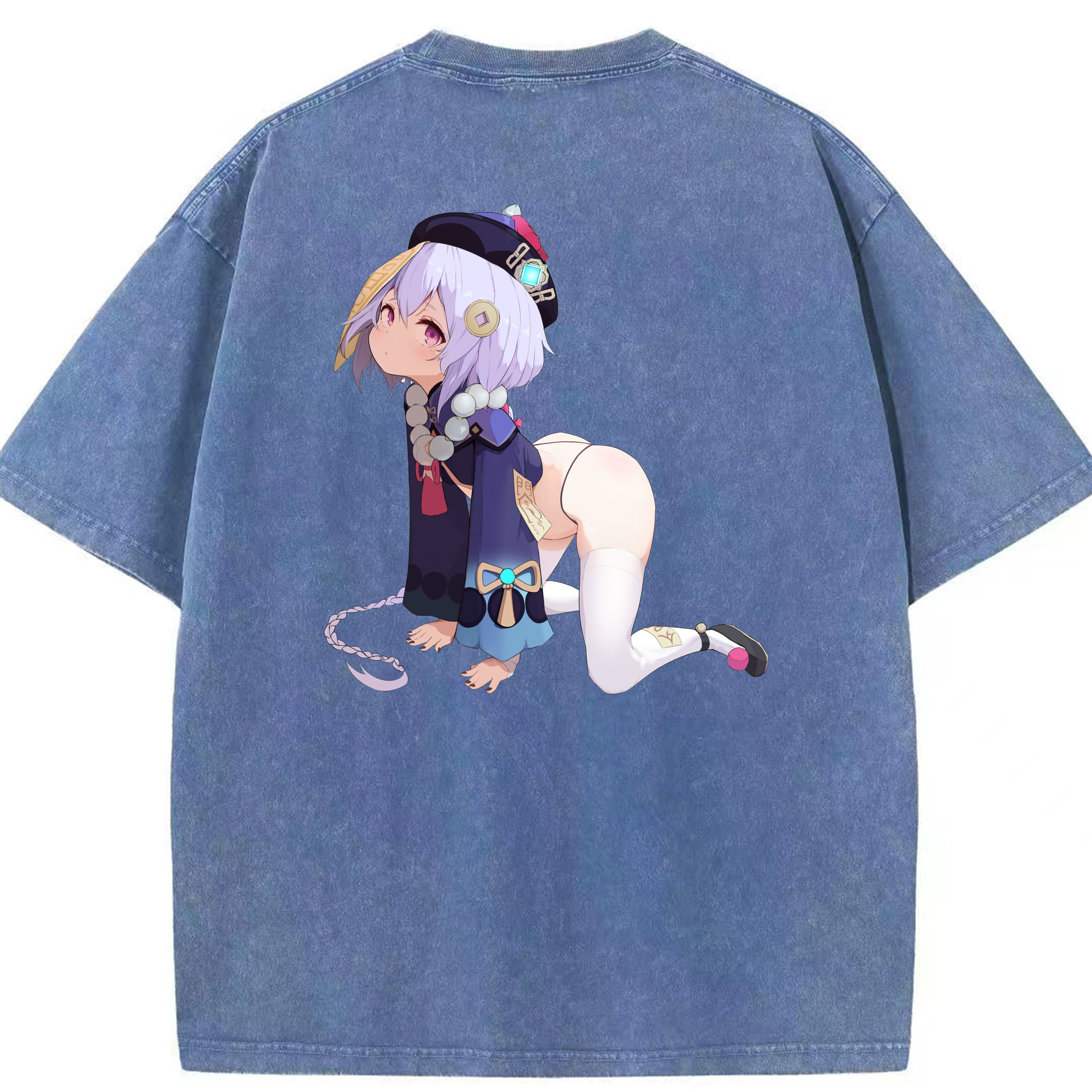 げんし神 七七 なな  genshin Nana 綿100% ヴィンテージ風 半袖Tシャツ（背面プリント）