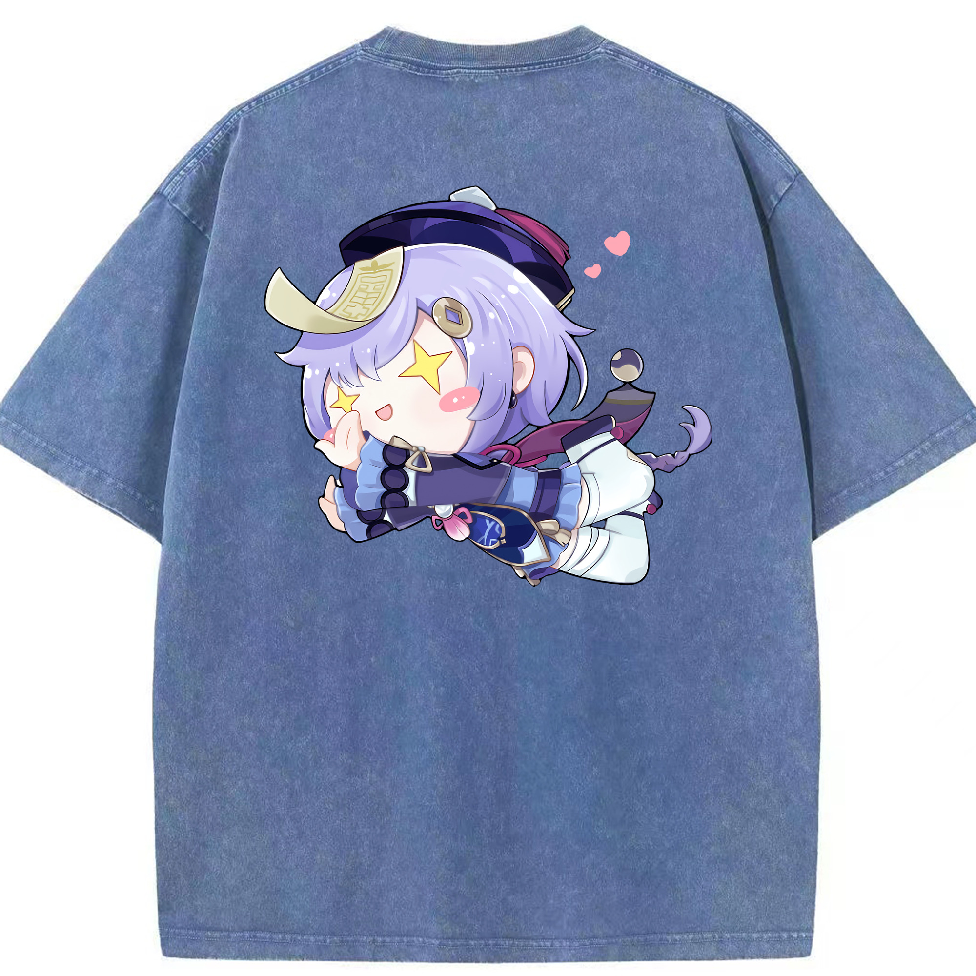げんし神 七七 なな  genshin Nana 綿100% ヴィンテージ風 半袖Tシャツ（背面プリント）